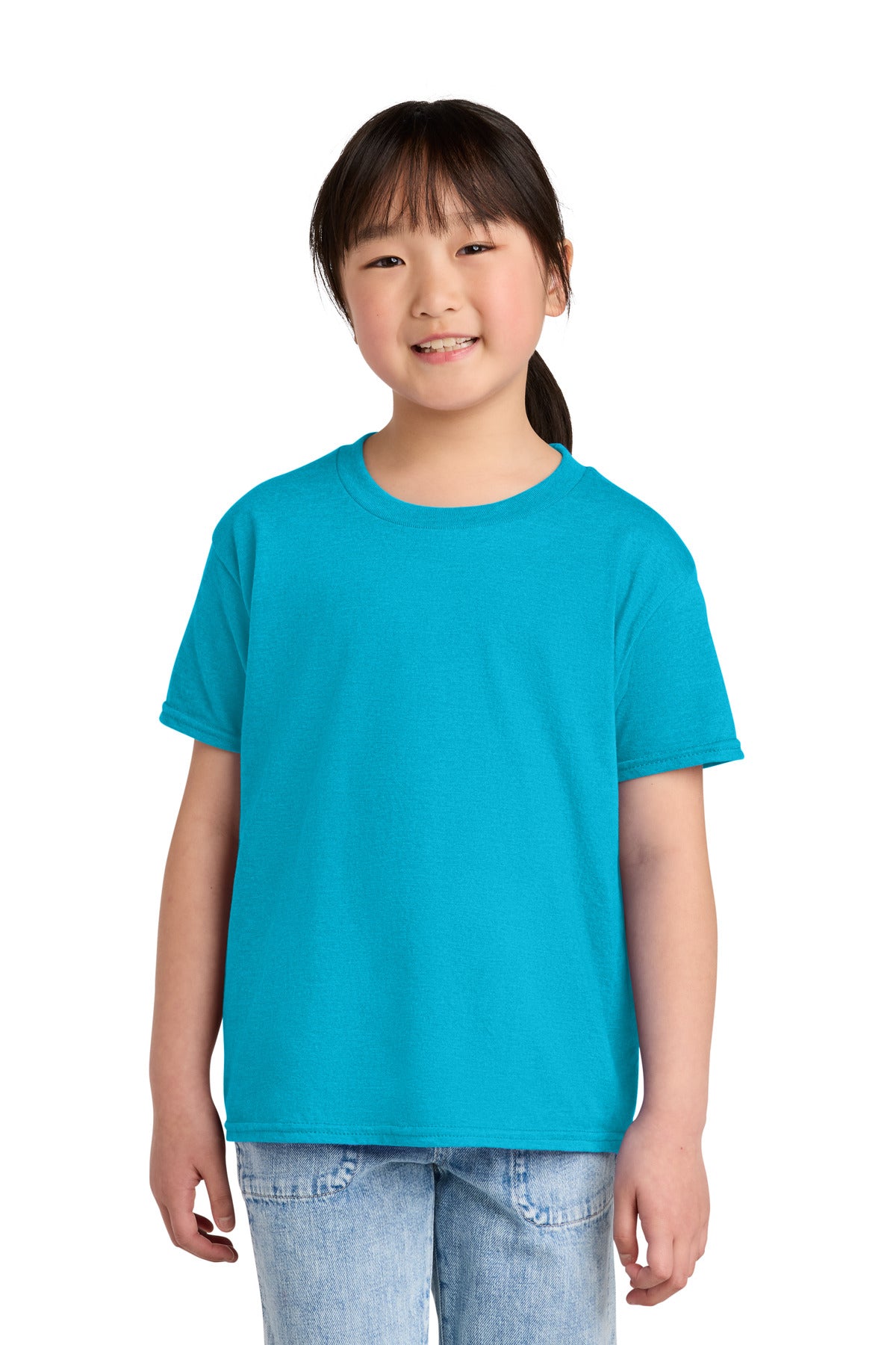 Gildan Youth Softstyle CVC Tee 64000BCVC in Caribbean Mist