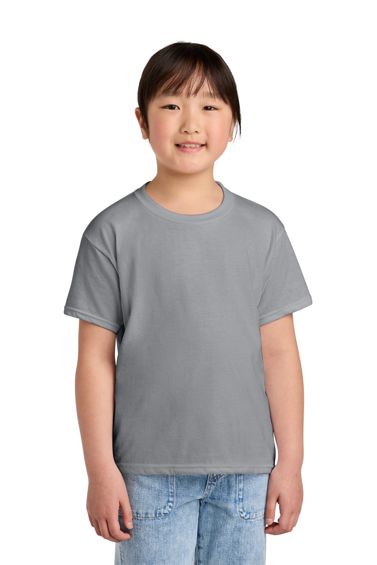 Gildan Youth Softstyle CVC Tee 64000BCVC in Cement