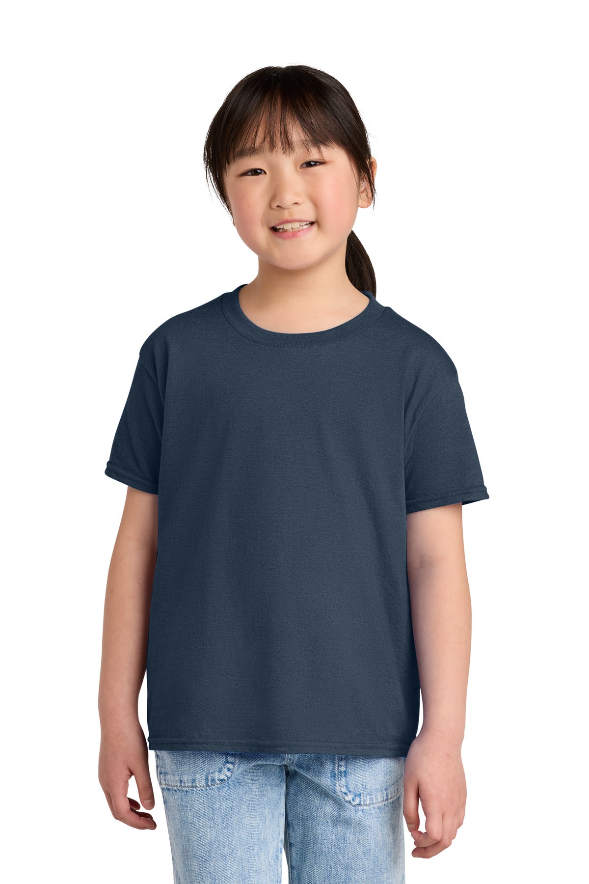 Gildan Youth Softstyle CVC Tee 64000BCVC in Navy Mist