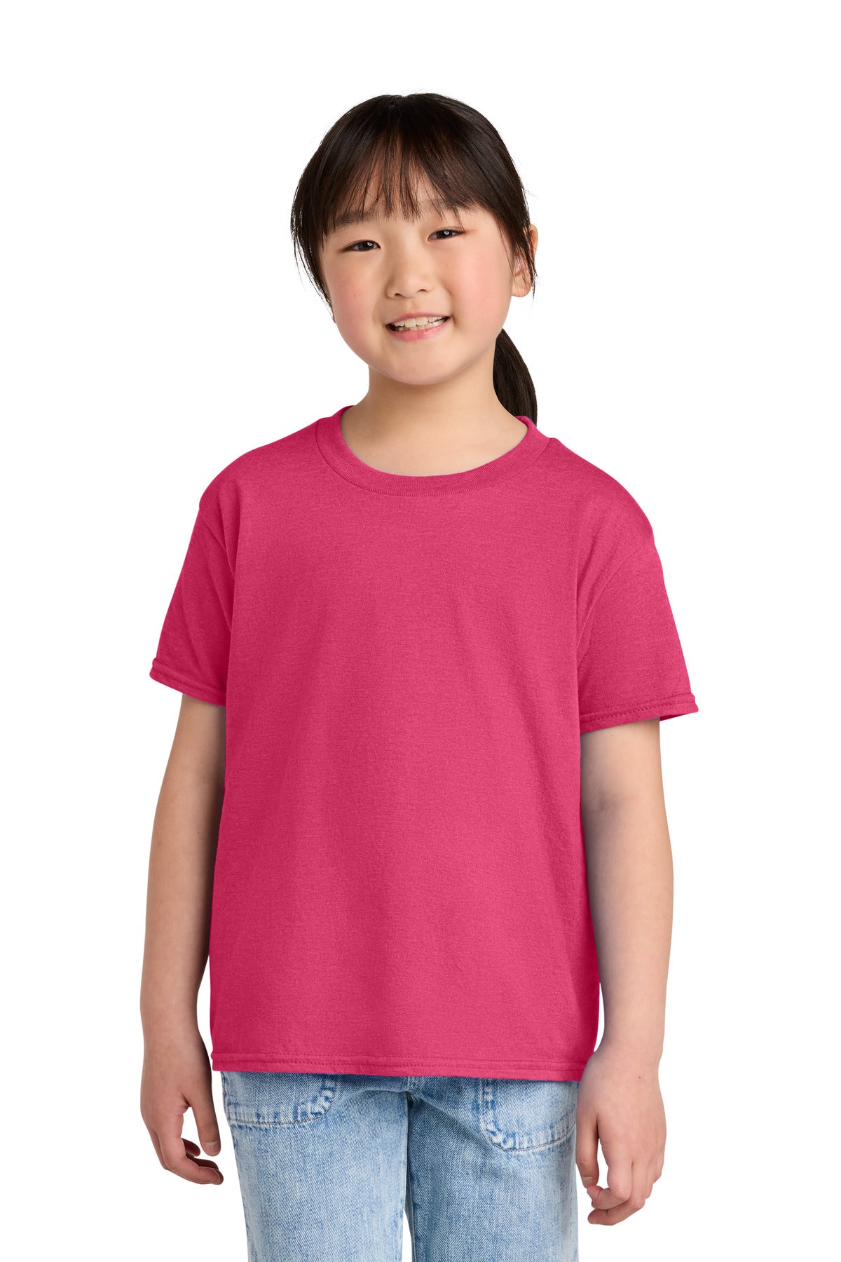 Gildan Youth Softstyle CVC Tee 64000BCVC in Pink Lemonade Mist