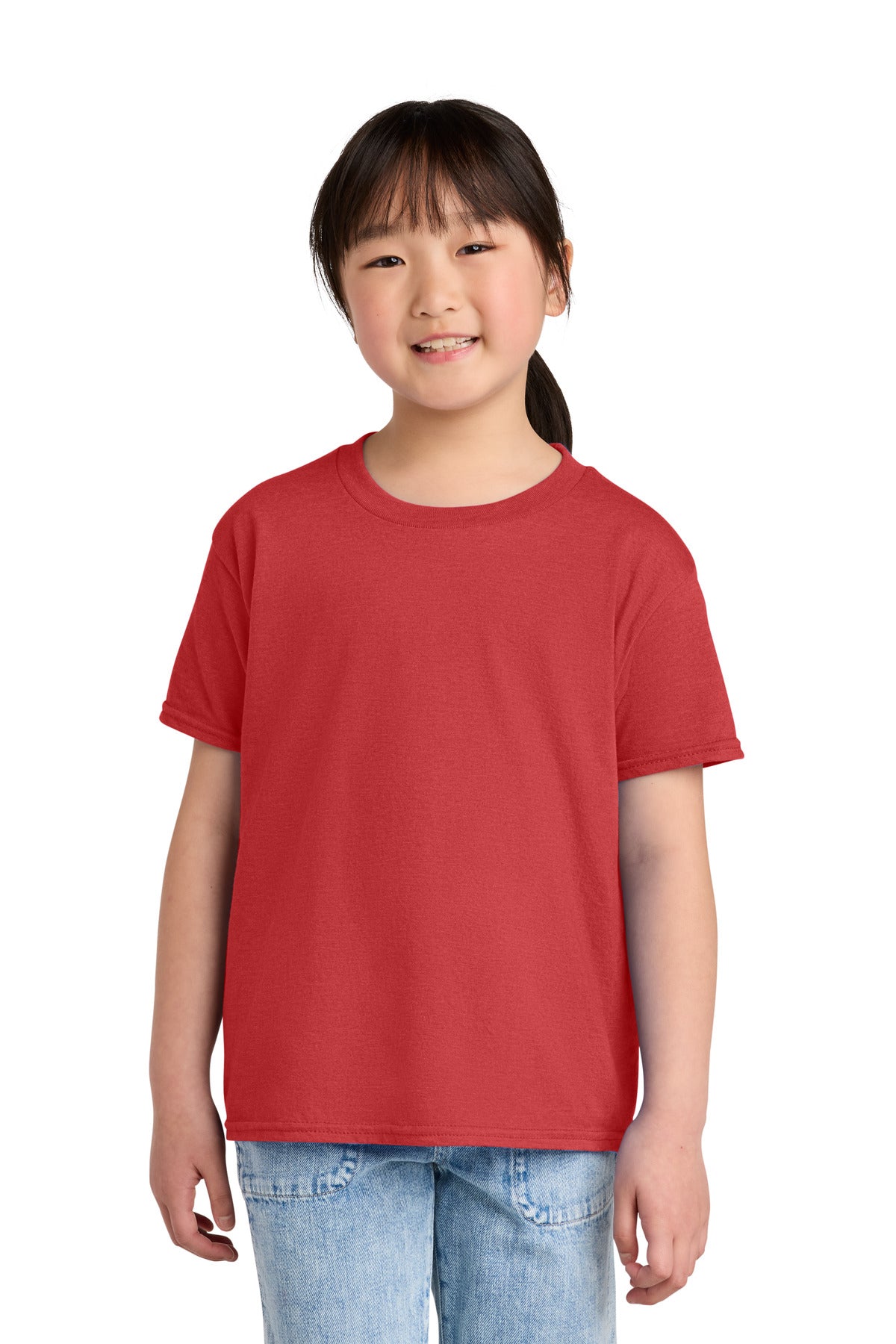 Gildan Youth Softstyle CVC Tee 64000BCVC in Red Mist