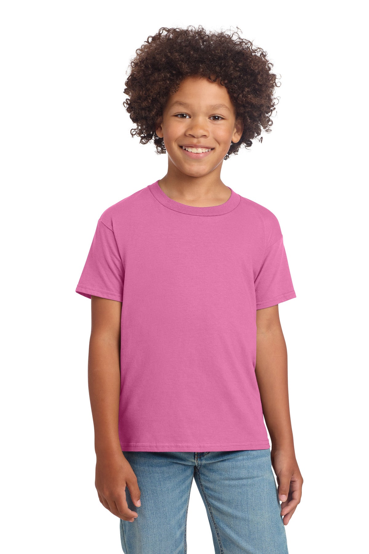 Gildan Youth Softstyle T-Shirt 64000B in Azalea