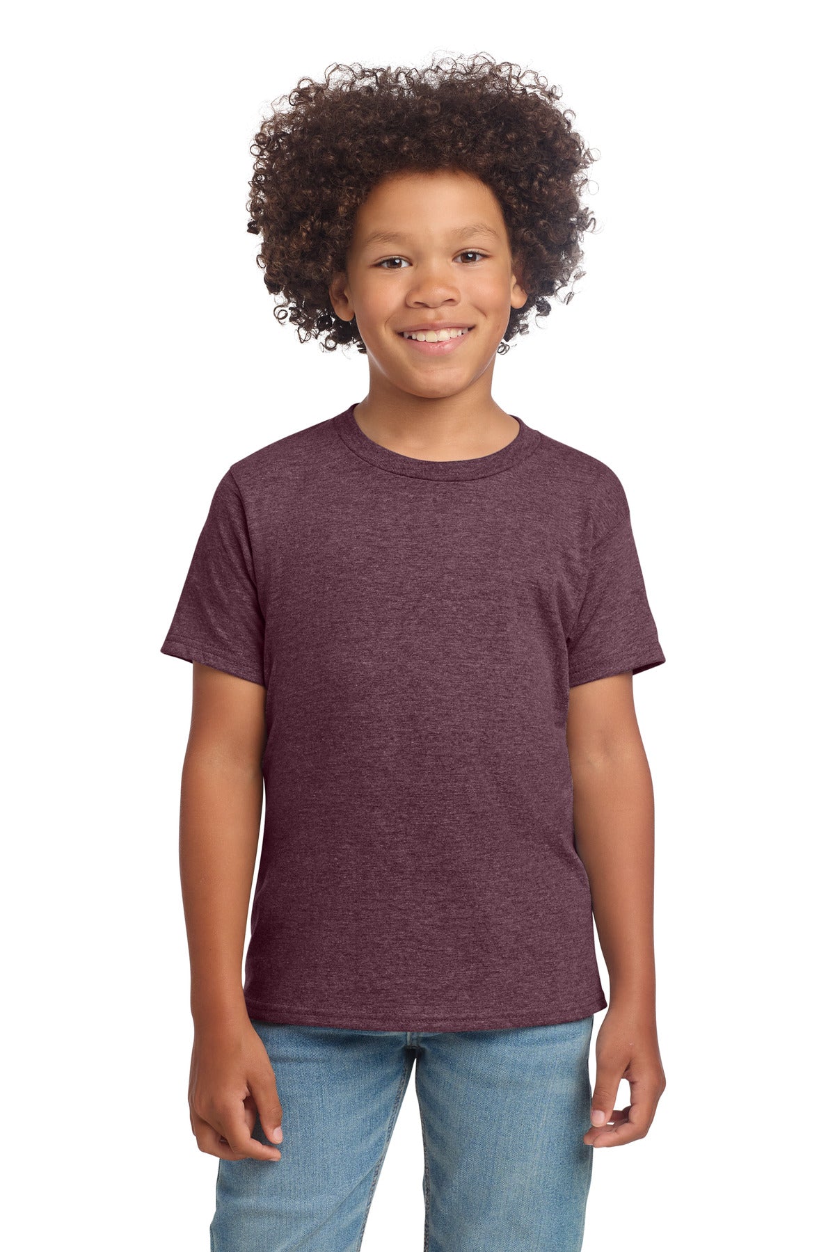 Gildan Youth Softstyle T-Shirt 64000B in Heather Maroon