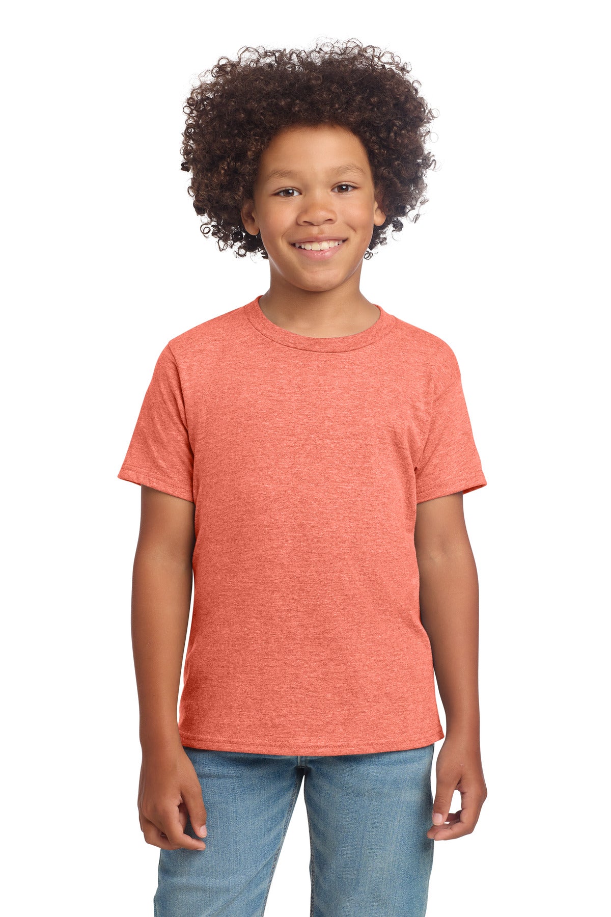 Gildan Youth Softstyle T-Shirt 64000B in Heather Orange