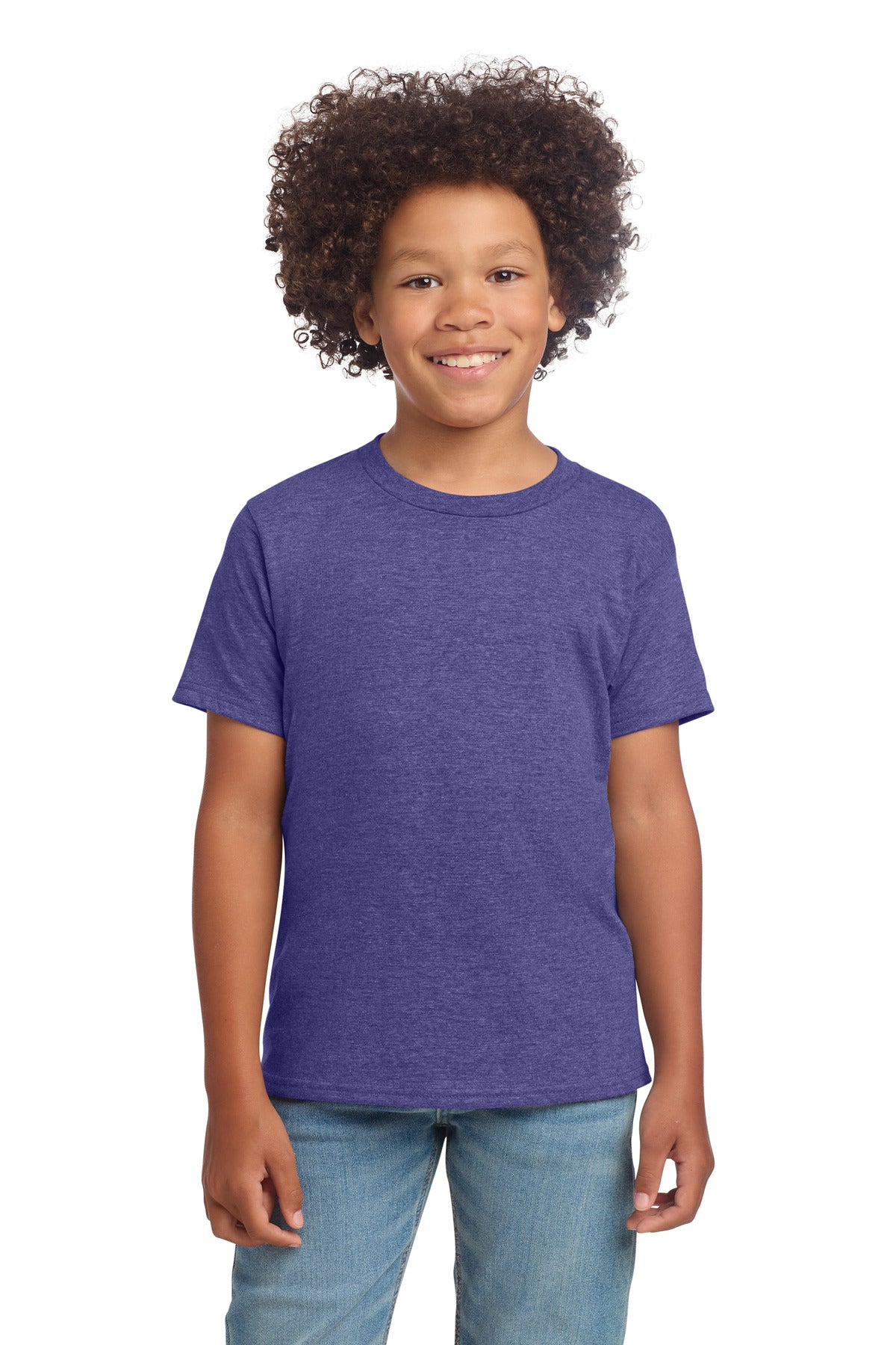 Gildan Youth Softstyle T-Shirt 64000B in Heather Purple