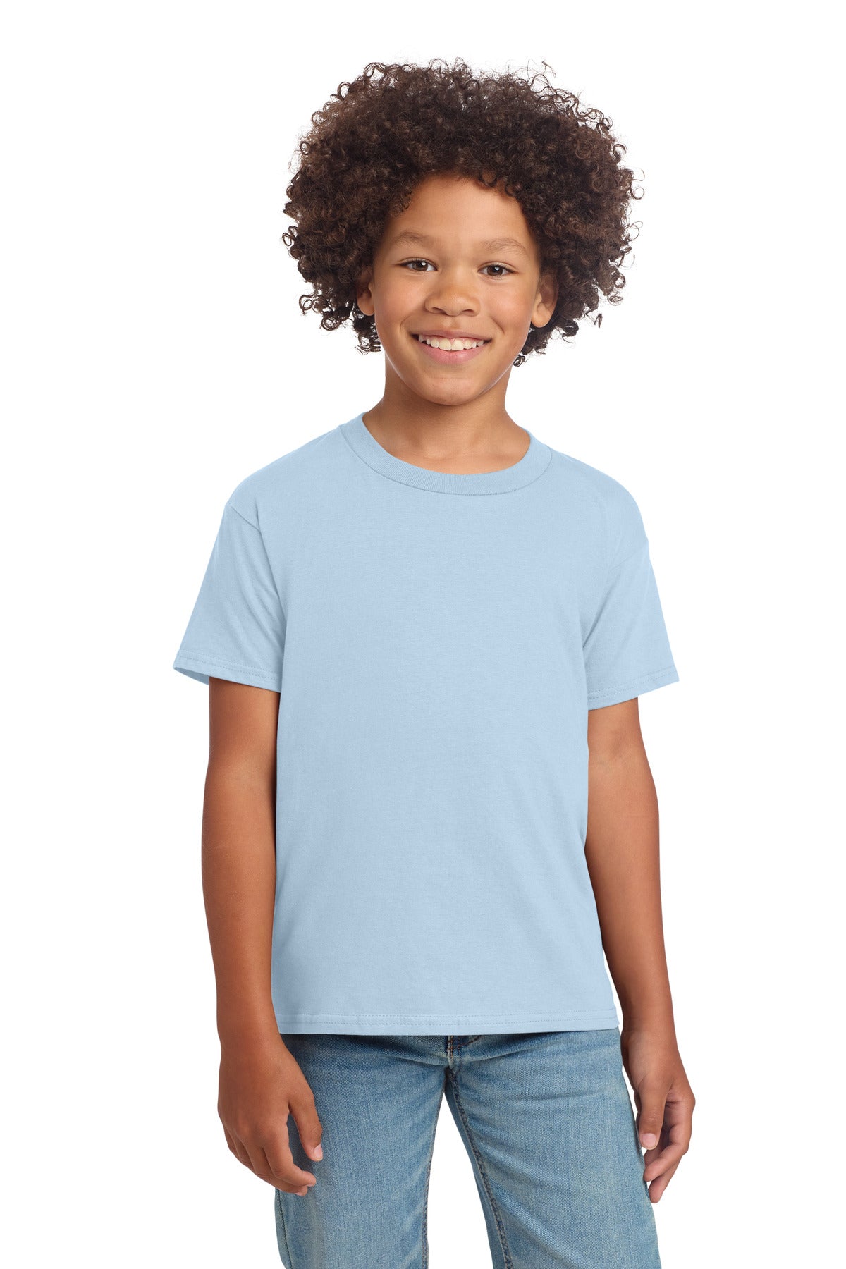 Gildan Youth Softstyle T-Shirt 64000B in Light Blue
