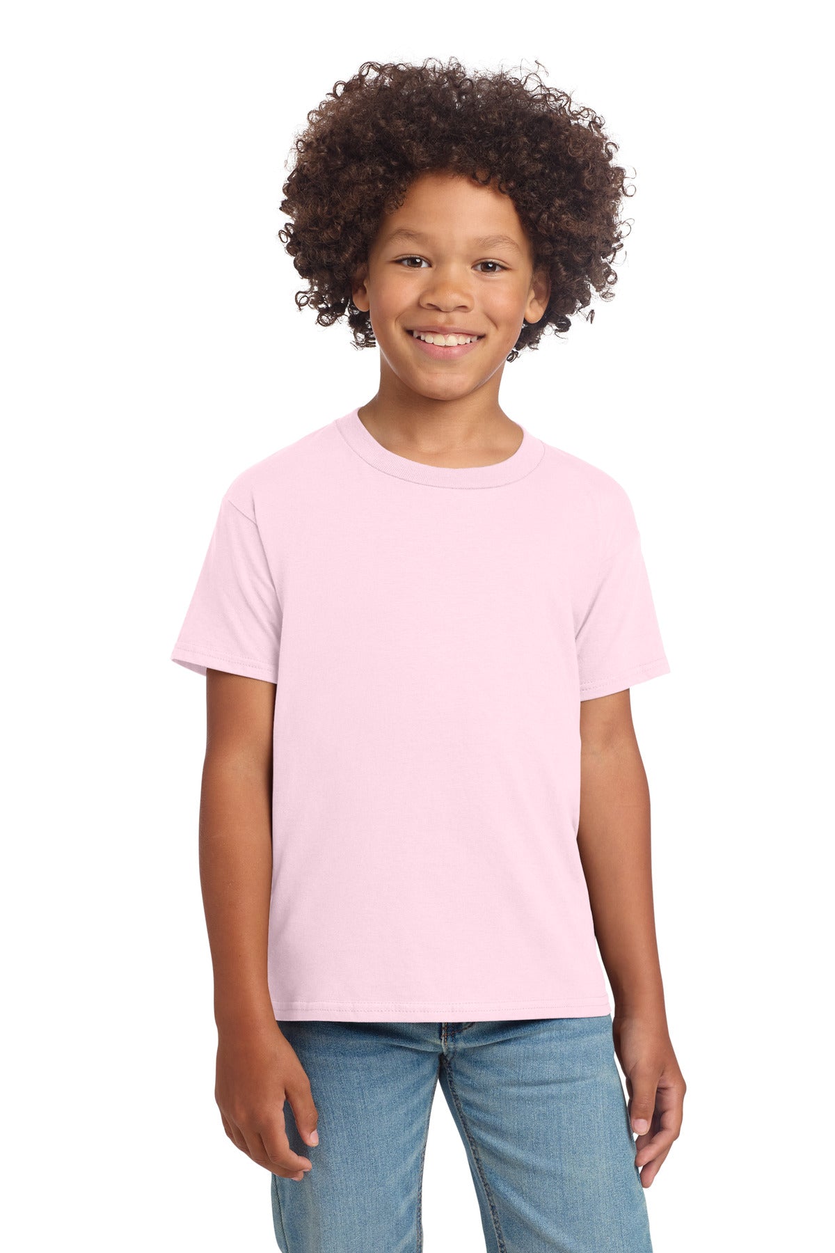 Gildan Youth Softstyle T-Shirt 64000B in Light Pink