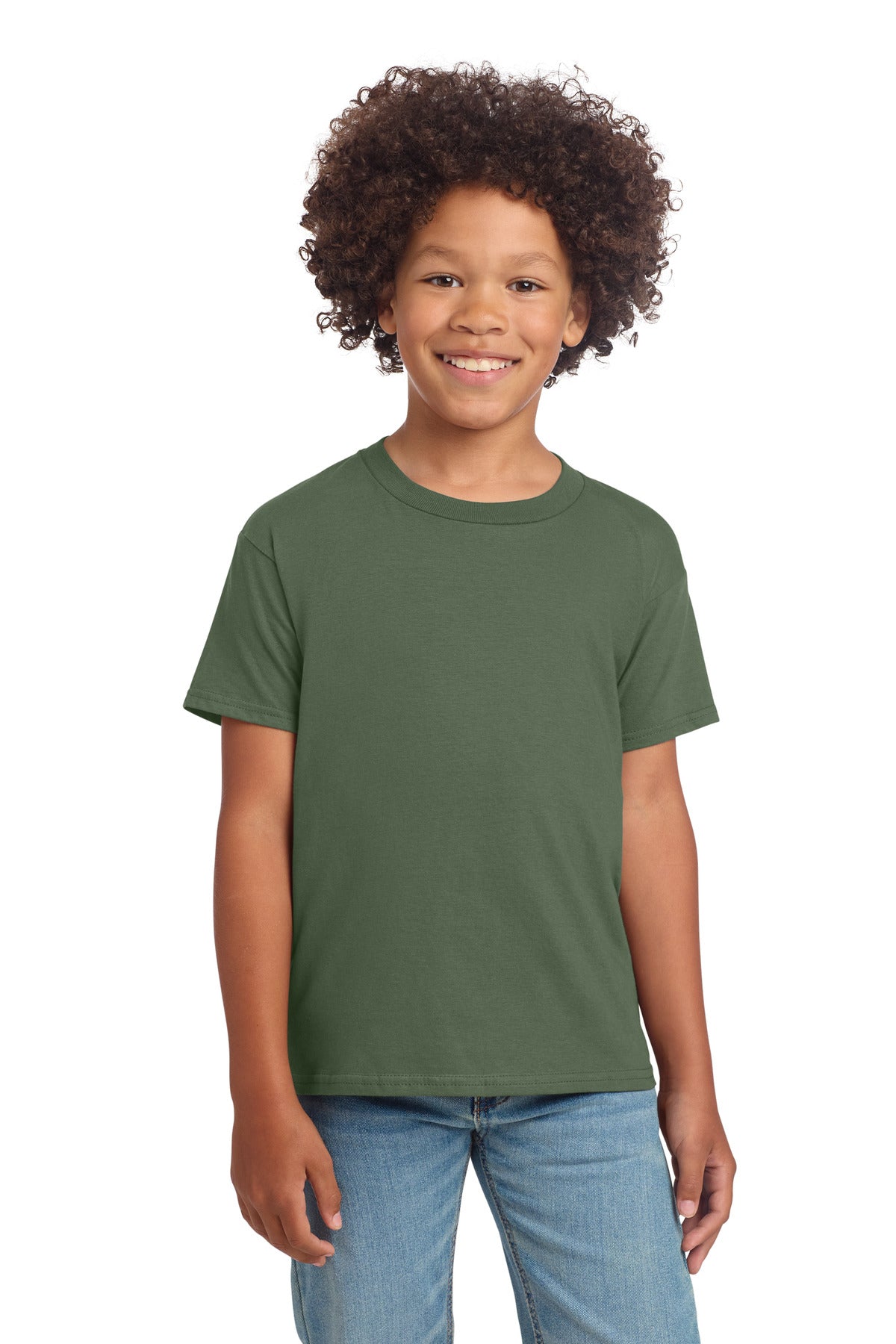 Gildan Youth Softstyle T-Shirt 64000B in Military Green