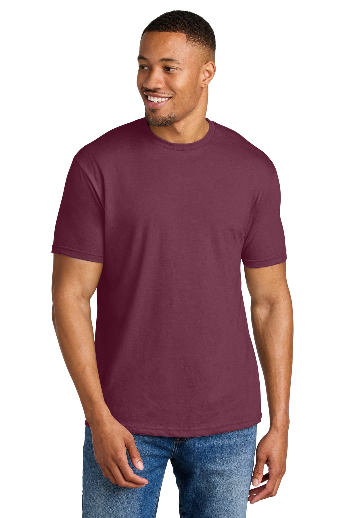 Gildan Softstyle CVC Tee 64000CVC in Maroon Mist