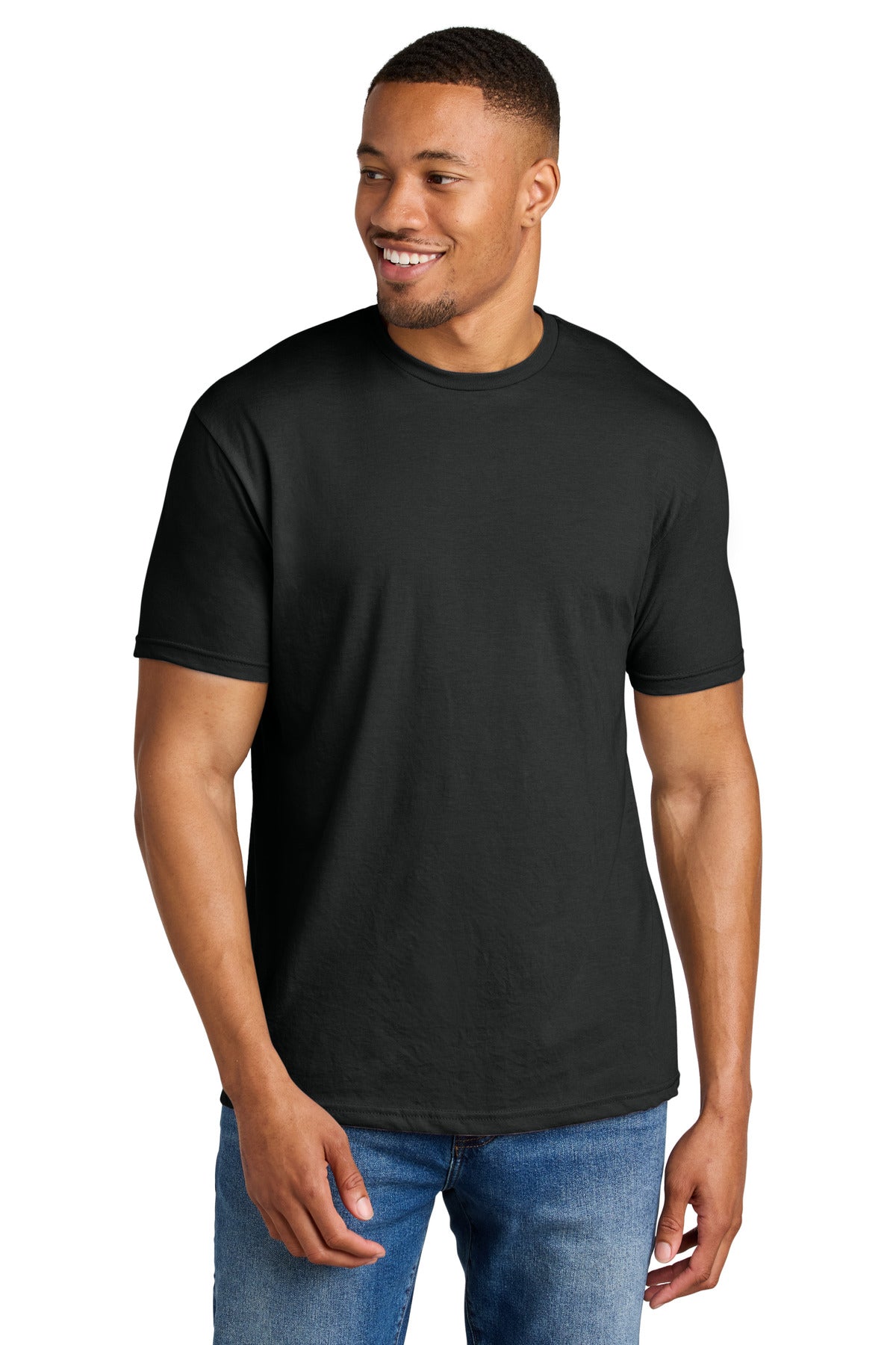 Gildan Softstyle CVC Tee 64000CVC in Pitch Black Mist
