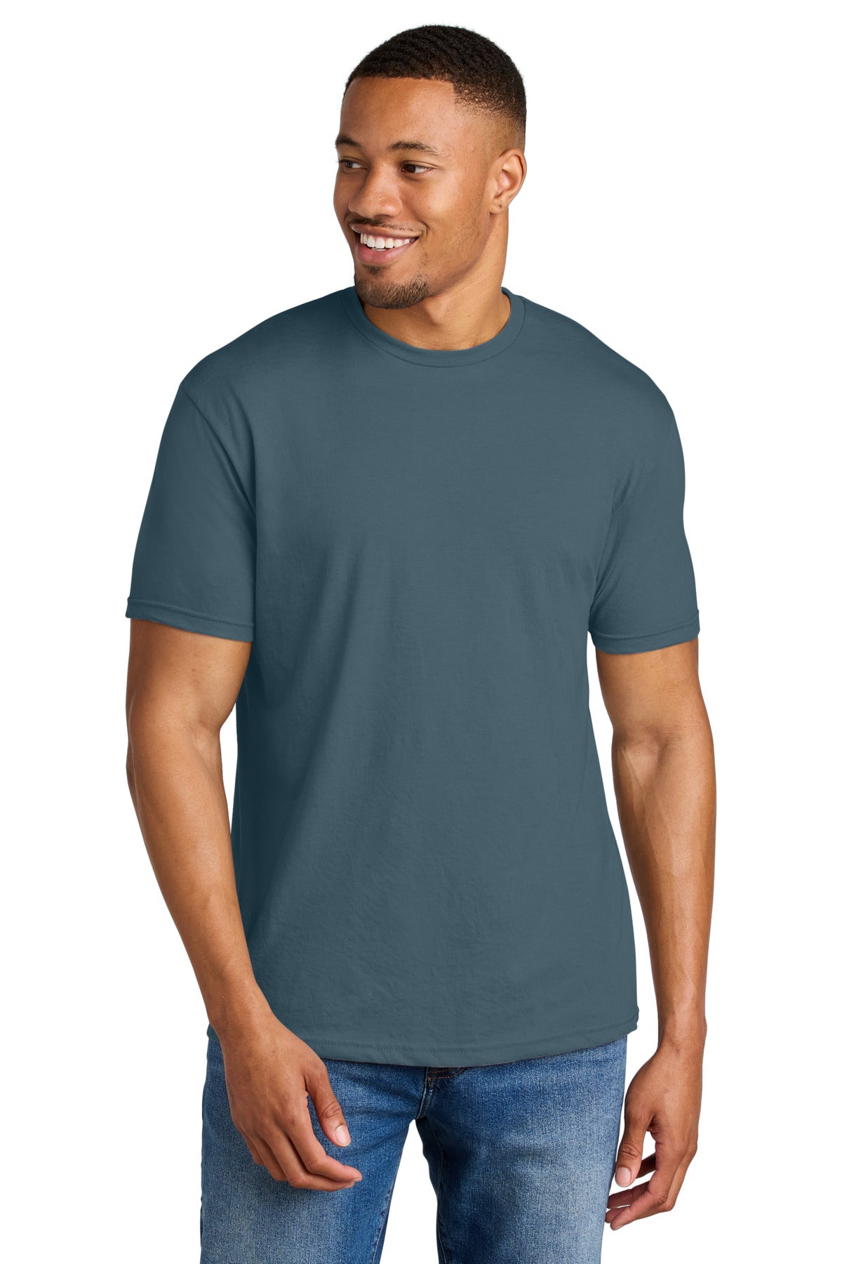 Gildan Softstyle CVC Tee 64000CVC in Steel Blue