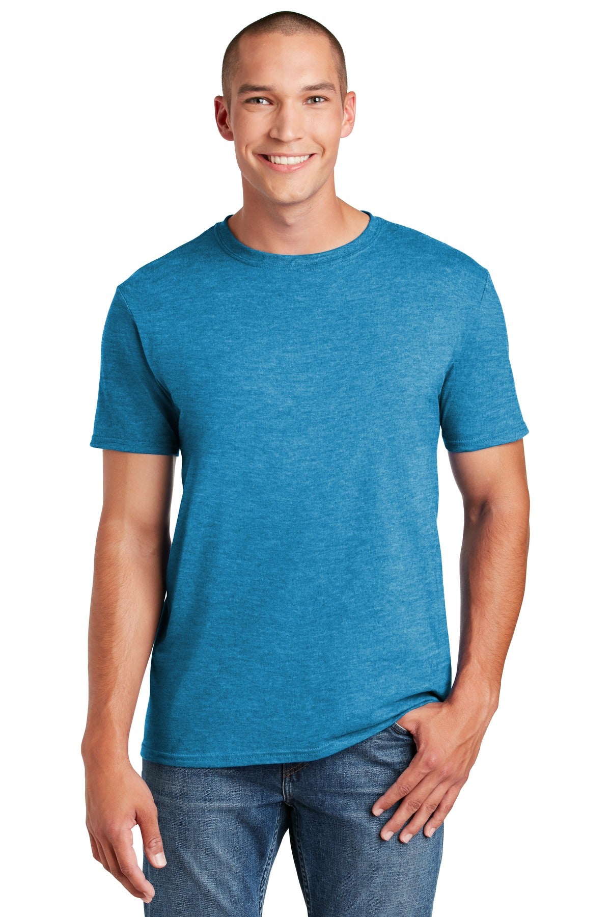 Gildan Softstyle T-Shirt. 64000 in Heather Sapphire