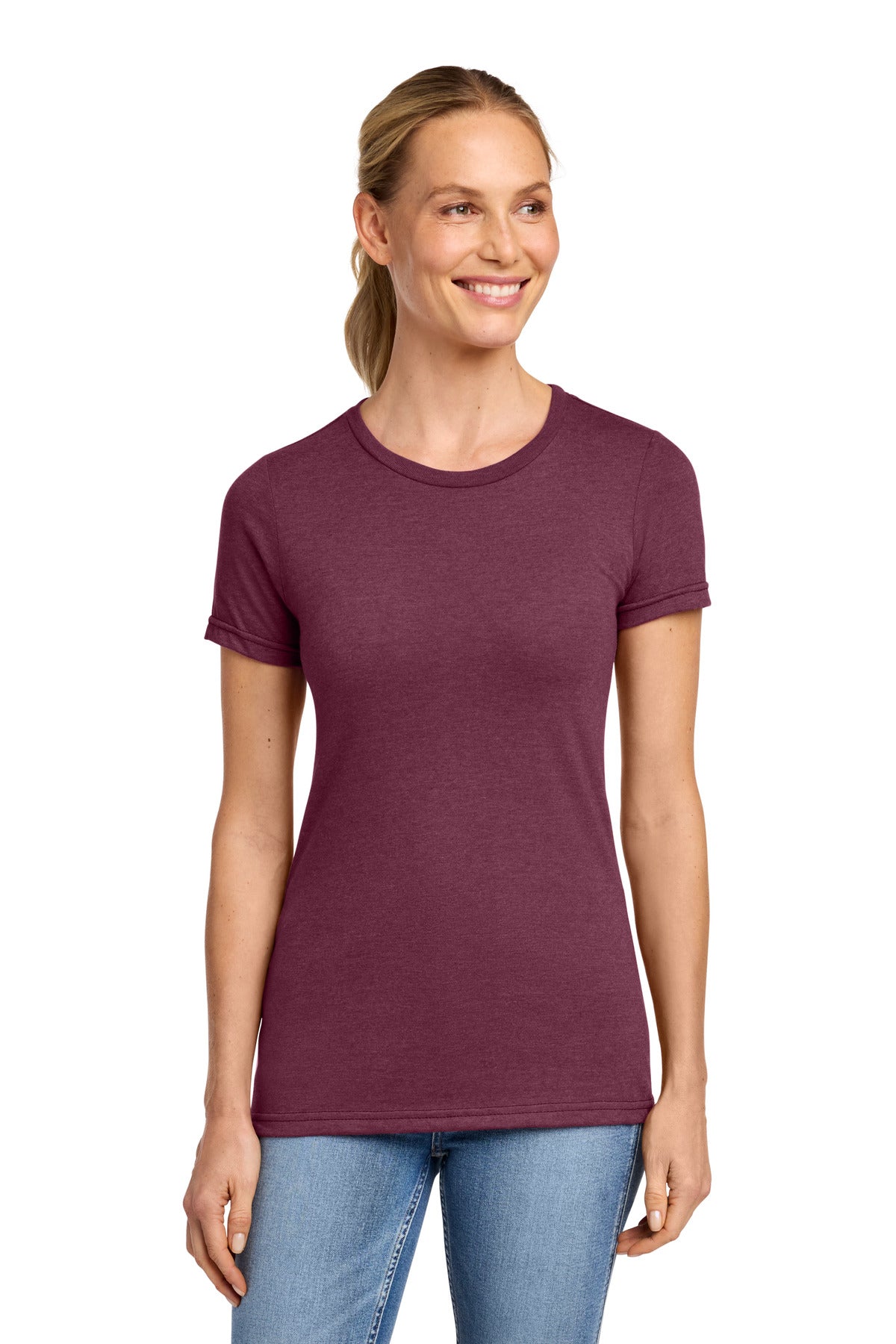 Gildan Softstyle Women's CVC T-Shirt 64001LCVC in Maroon Mist