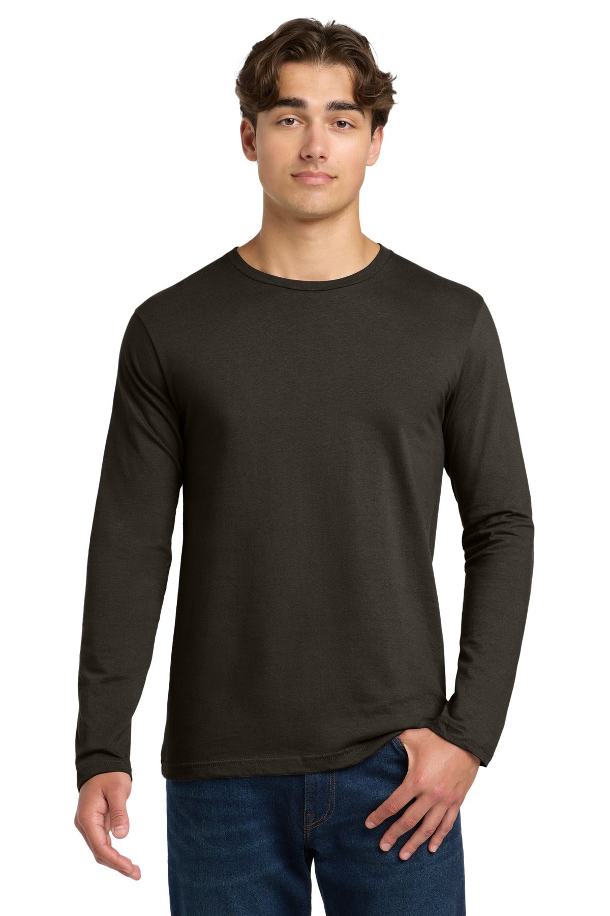 Gildan Softstyle Long Sleeve T-Shirt. 64400 in Dark Chocolate