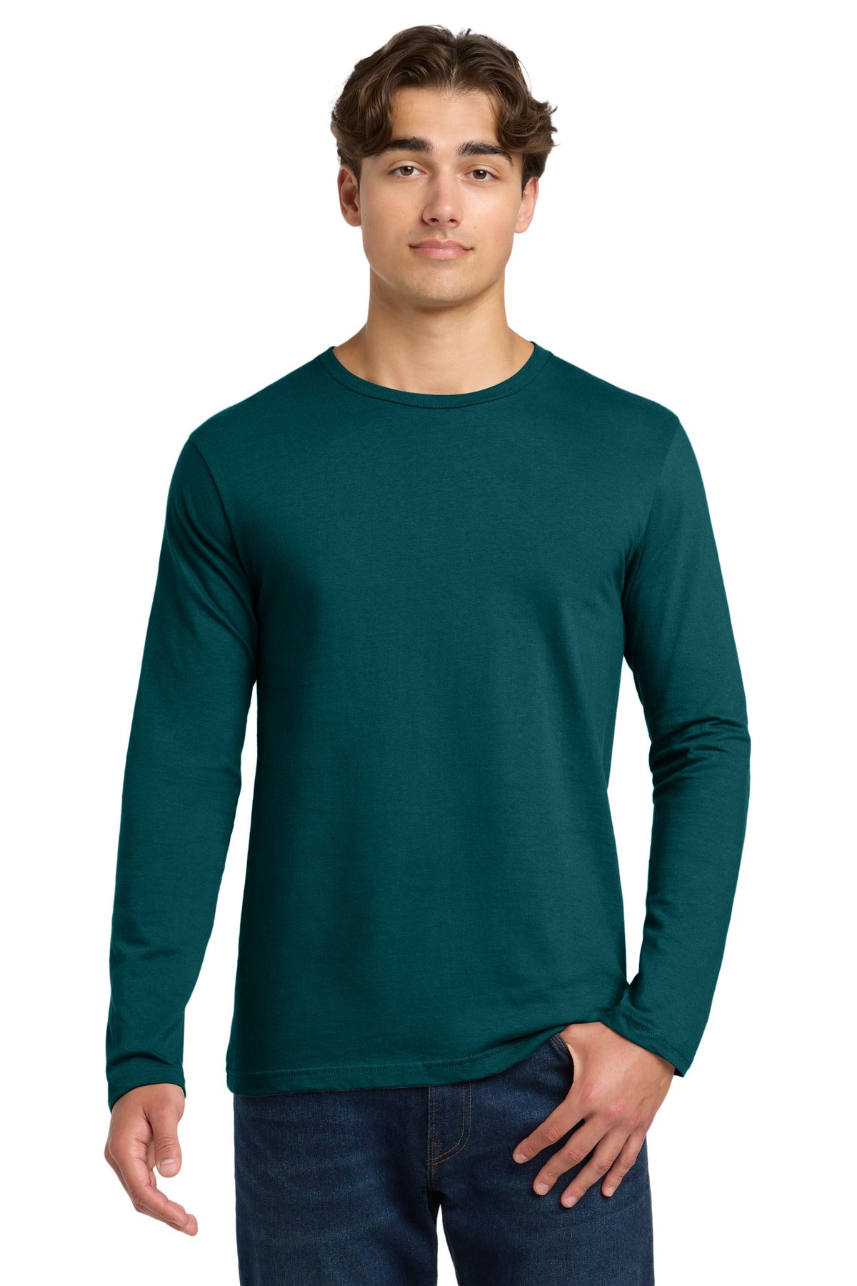 Gildan Softstyle Long Sleeve T-Shirt. 64400 in Fan Marine Green