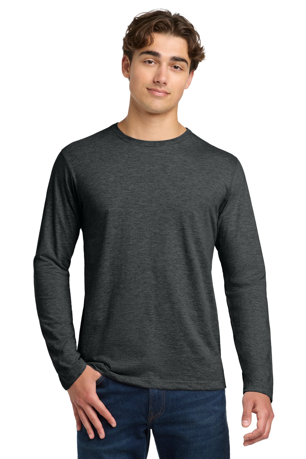 Gildan Softstyle Long Sleeve T-Shirt. 64400 in Heather Dark Grey