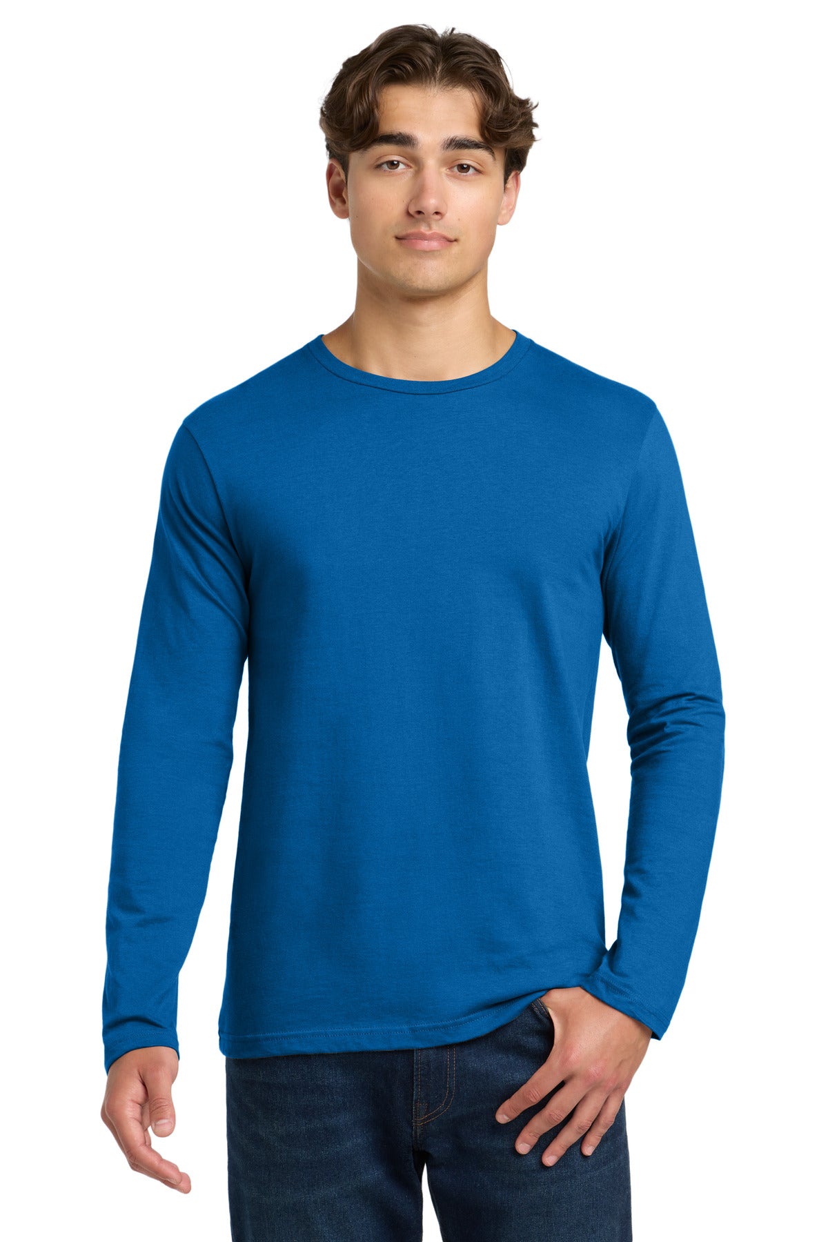 Gildan Softstyle Long Sleeve T-Shirt. 64400 in Neon Blue