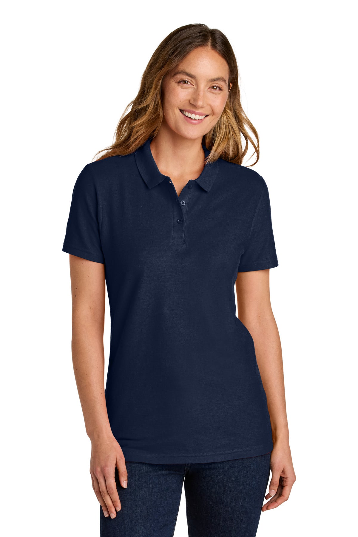 Gildan Softstyle Women's Pique Polo 64800L in Navy