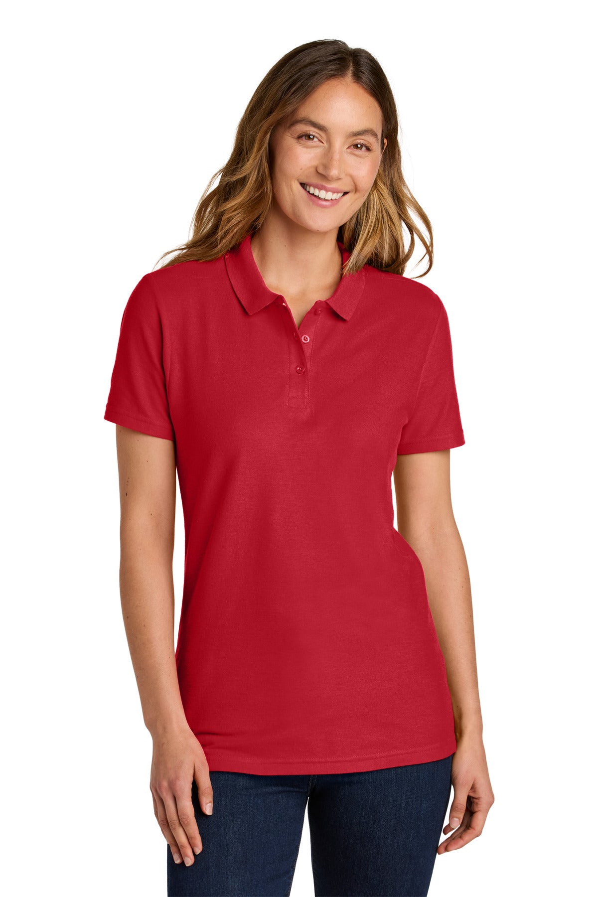 Gildan Softstyle Women's Pique Polo 64800L in Red