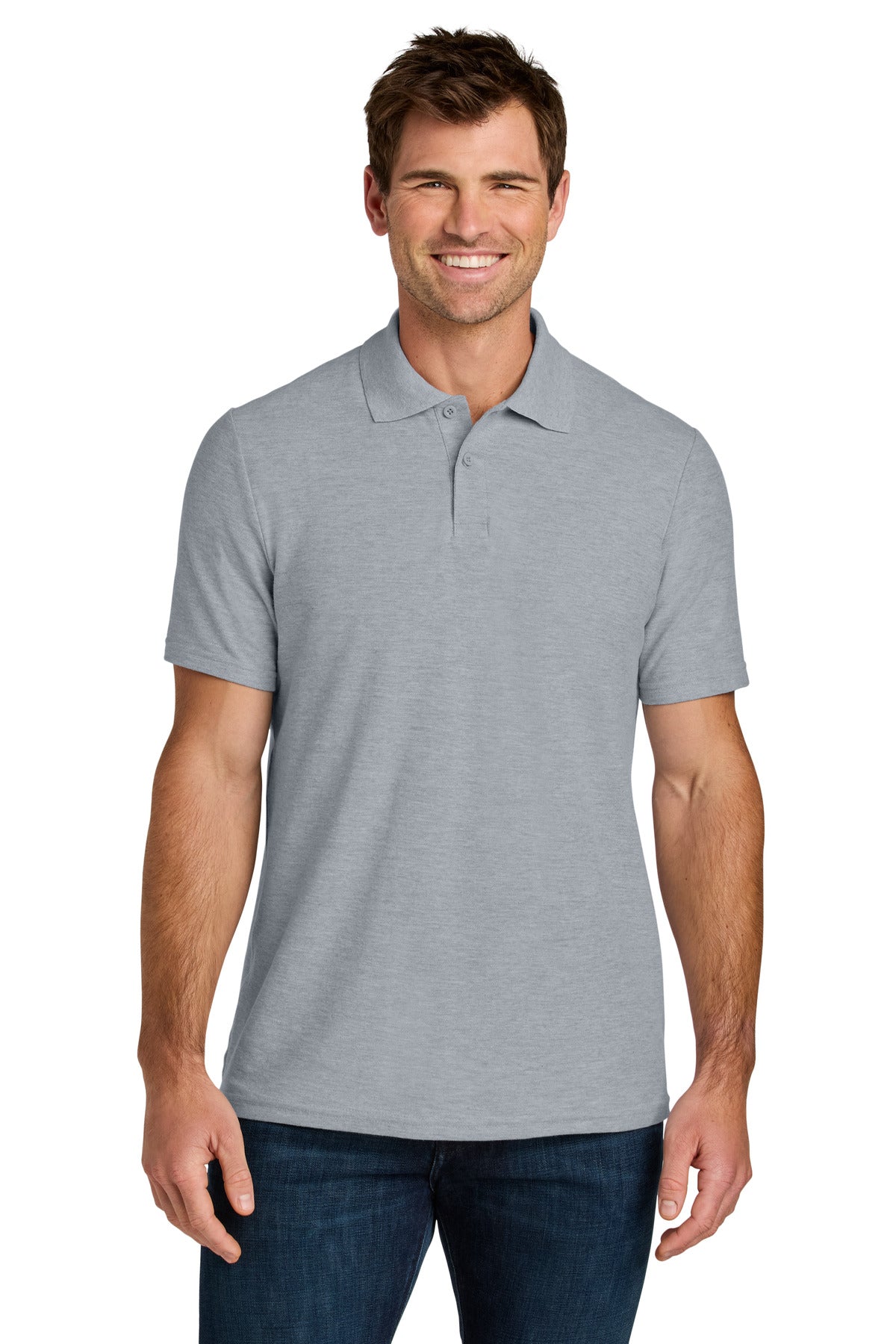 Gildan Softstyle Pique Polo 64800 in Ring Spun Sport Grey