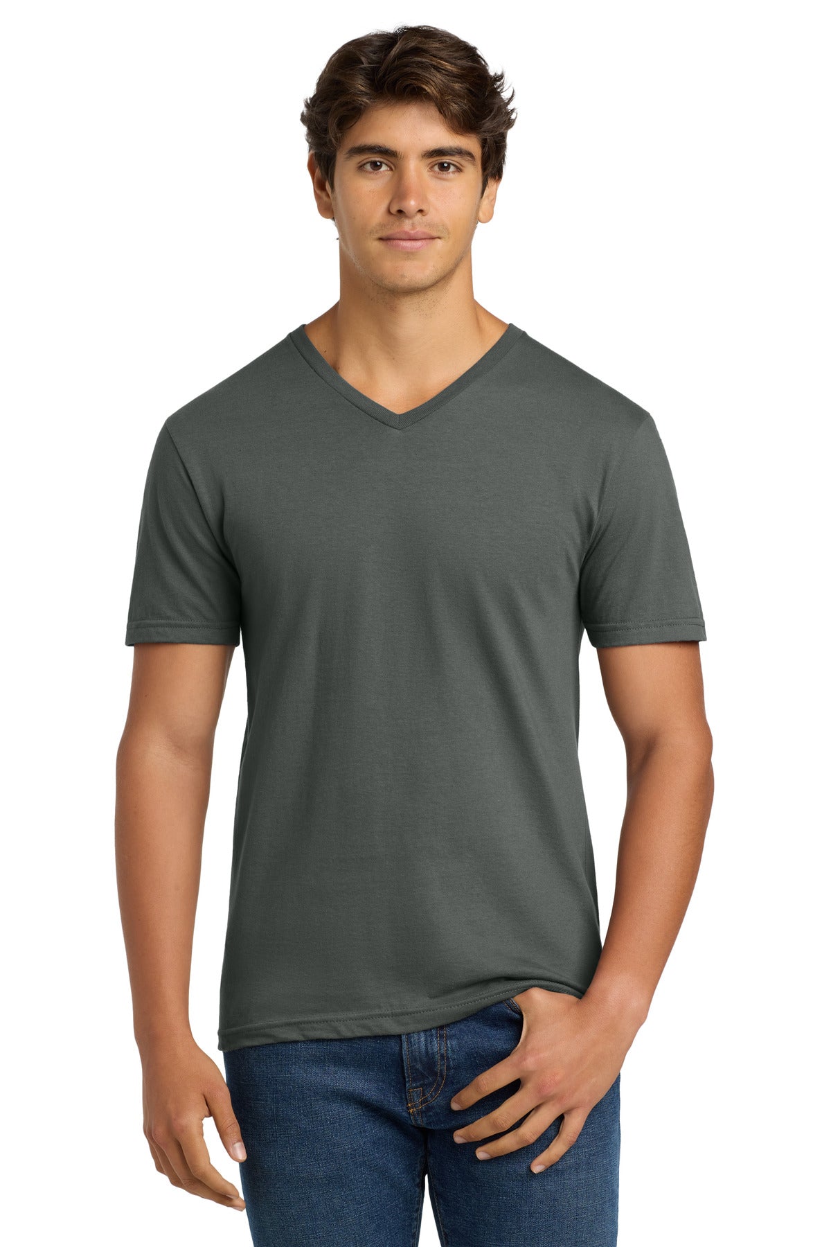 Gildan Softstyle V-Neck T-Shirt. 64V00 in Charcoal