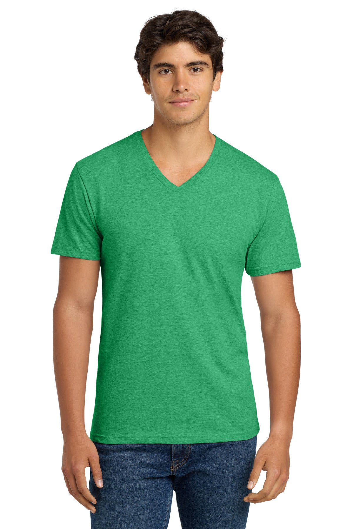 Gildan Softstyle V-Neck T-Shirt. 64V00 in Heather Irish Green