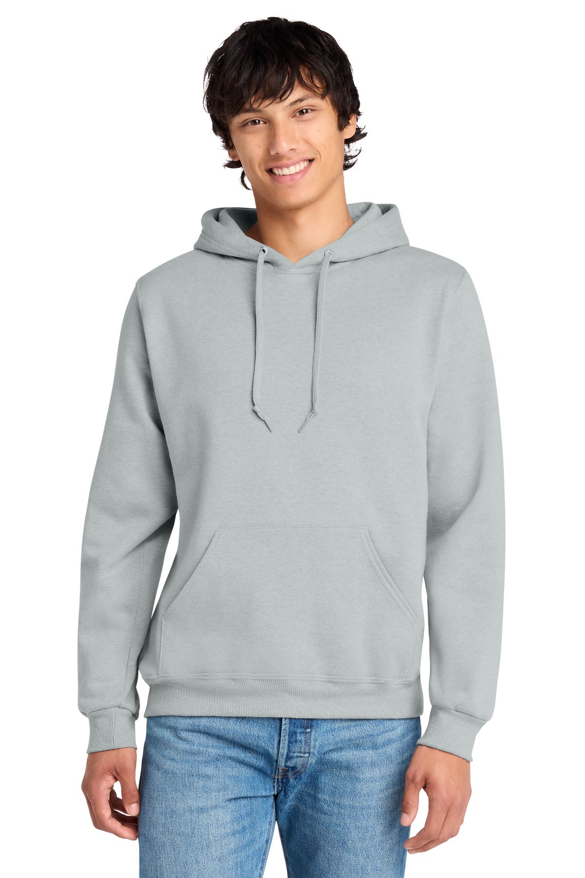 Jerzees Eco Premium Blend Pullover Hooded Sweatshirt 700M in Frost Grey Heather