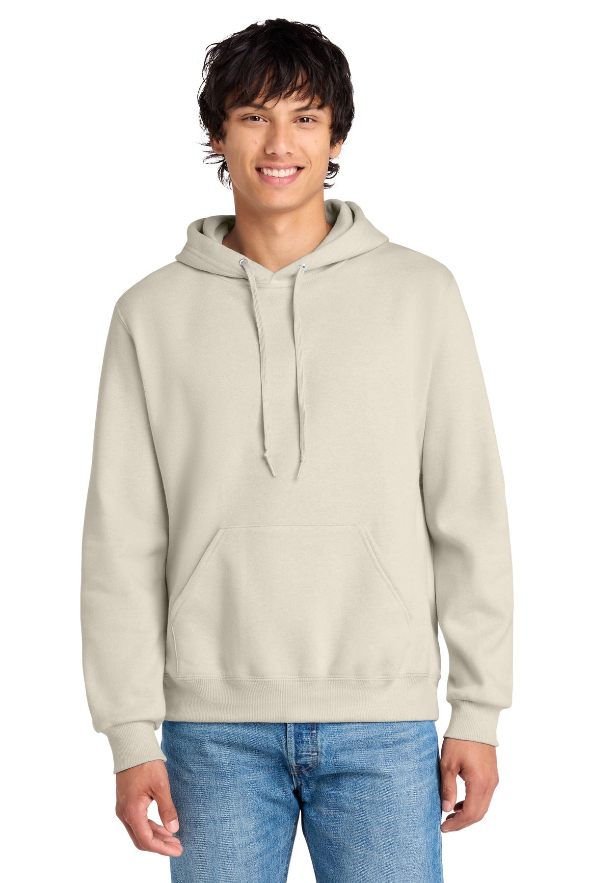 Jerzees Eco Premium Blend Pullover Hooded Sweatshirt 700M in Sweet Cream Heather