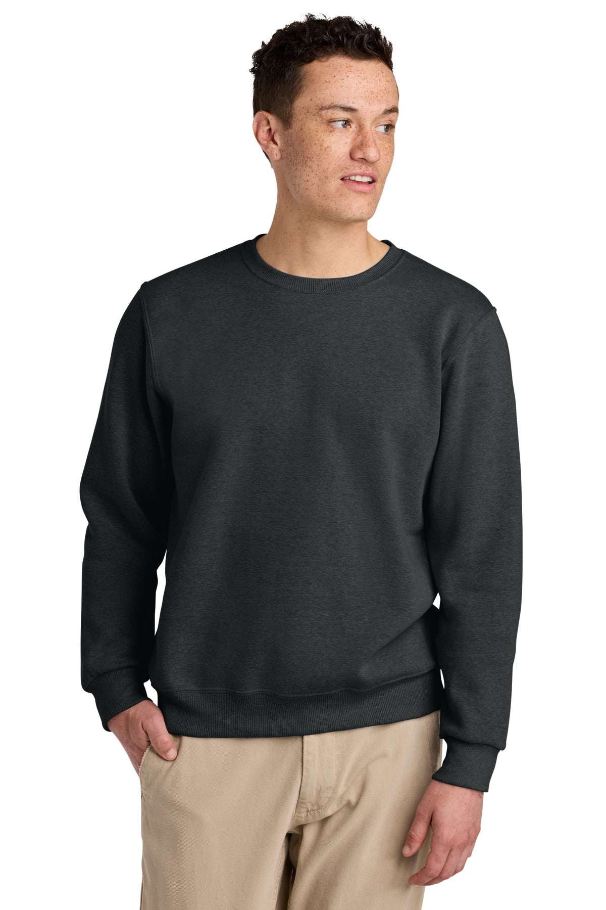 Jerzees Eco Premium Blend Crewneck Sweatshirt 701M in Black Ink Heather