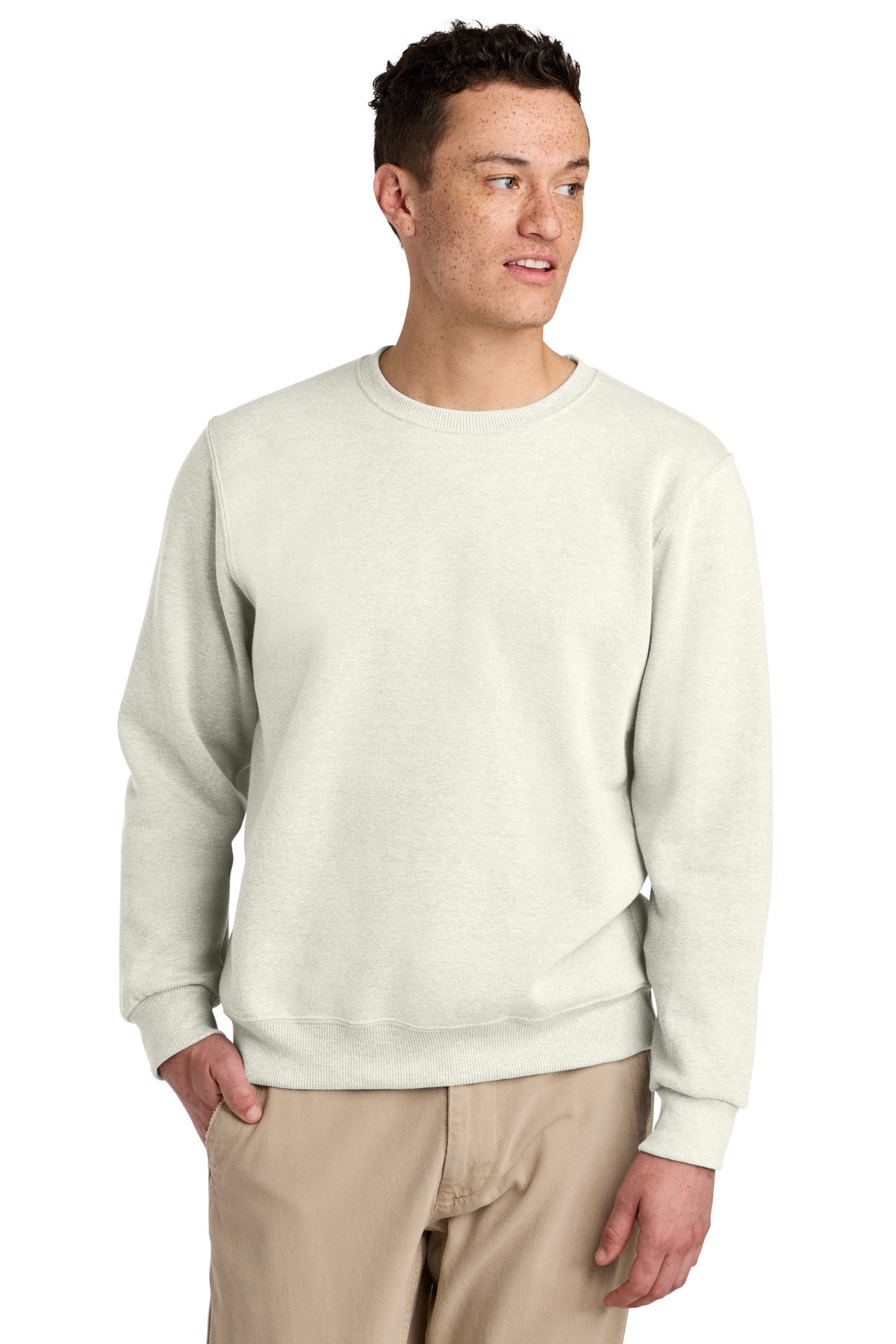 Jerzees Eco Premium Blend Crewneck Sweatshirt 701M in Sweet Cream Heather