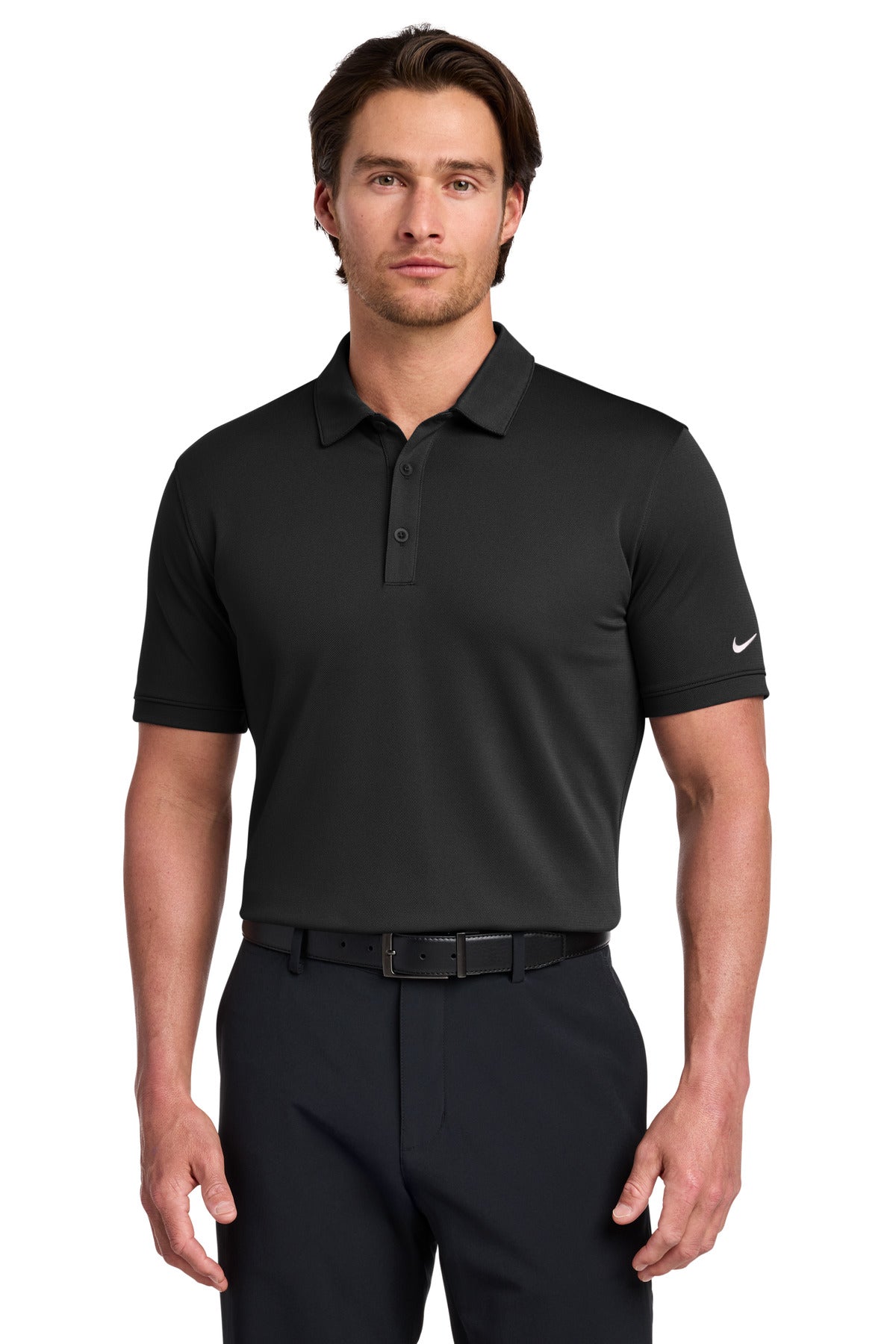 Nike Dri-FIT Solid Icon Pique Modern Fit Polo.  746099 in Black
