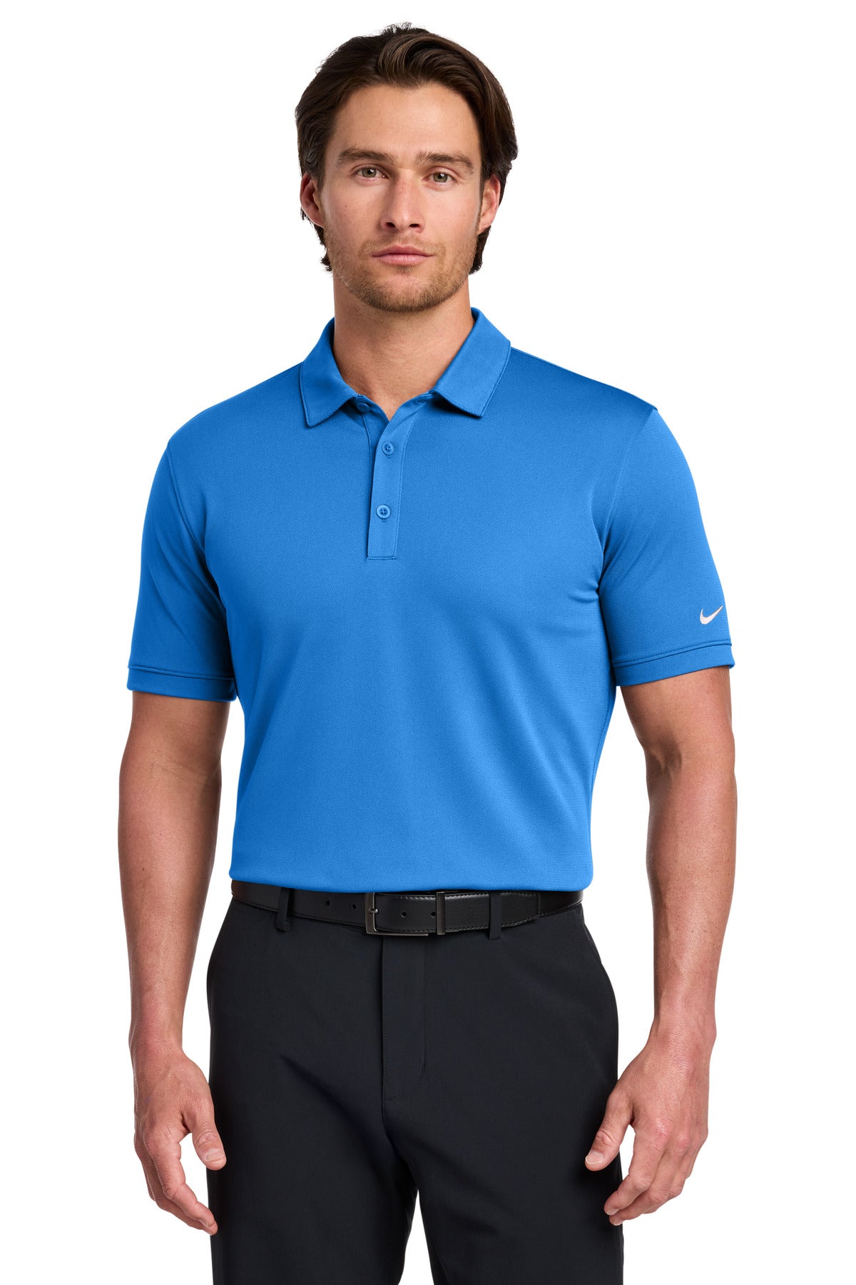 Nike Dri-FIT Solid Icon Pique Modern Fit Polo.  746099 in Light Photo Blue