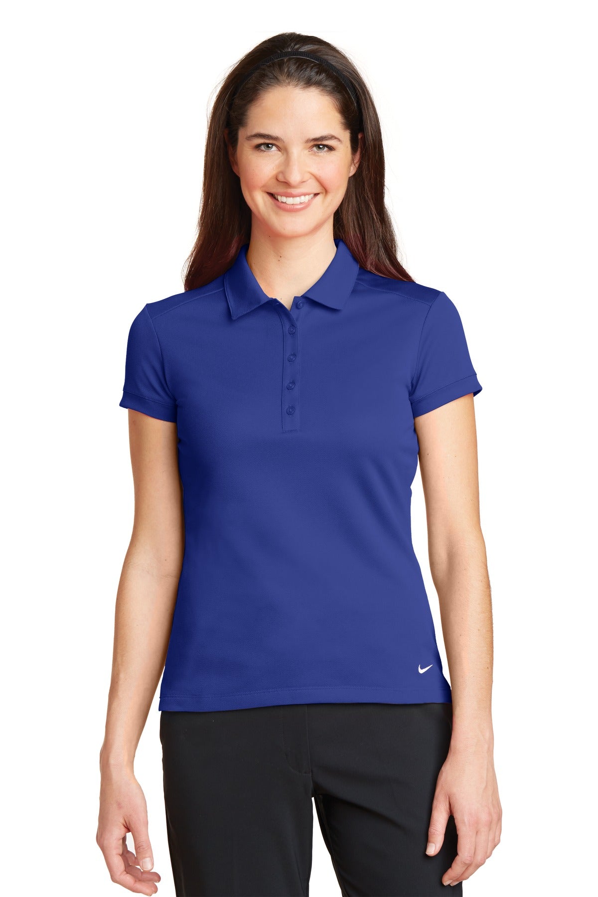 Nike Women's Dri-FIT Solid Icon Pique Modern Fit Polo.  746100 in Deep Royal Blue