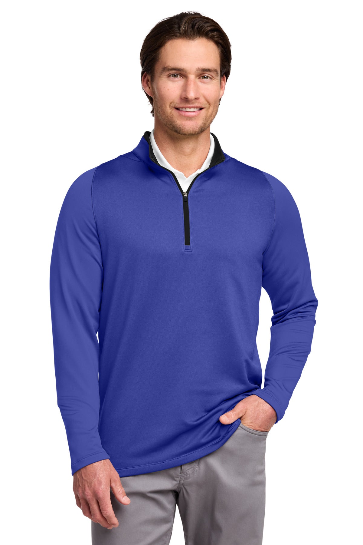 Nike Dri-FIT Stretch 1/2-Zip Cover-Up. 779795 in Deep Royal Blue/ Black