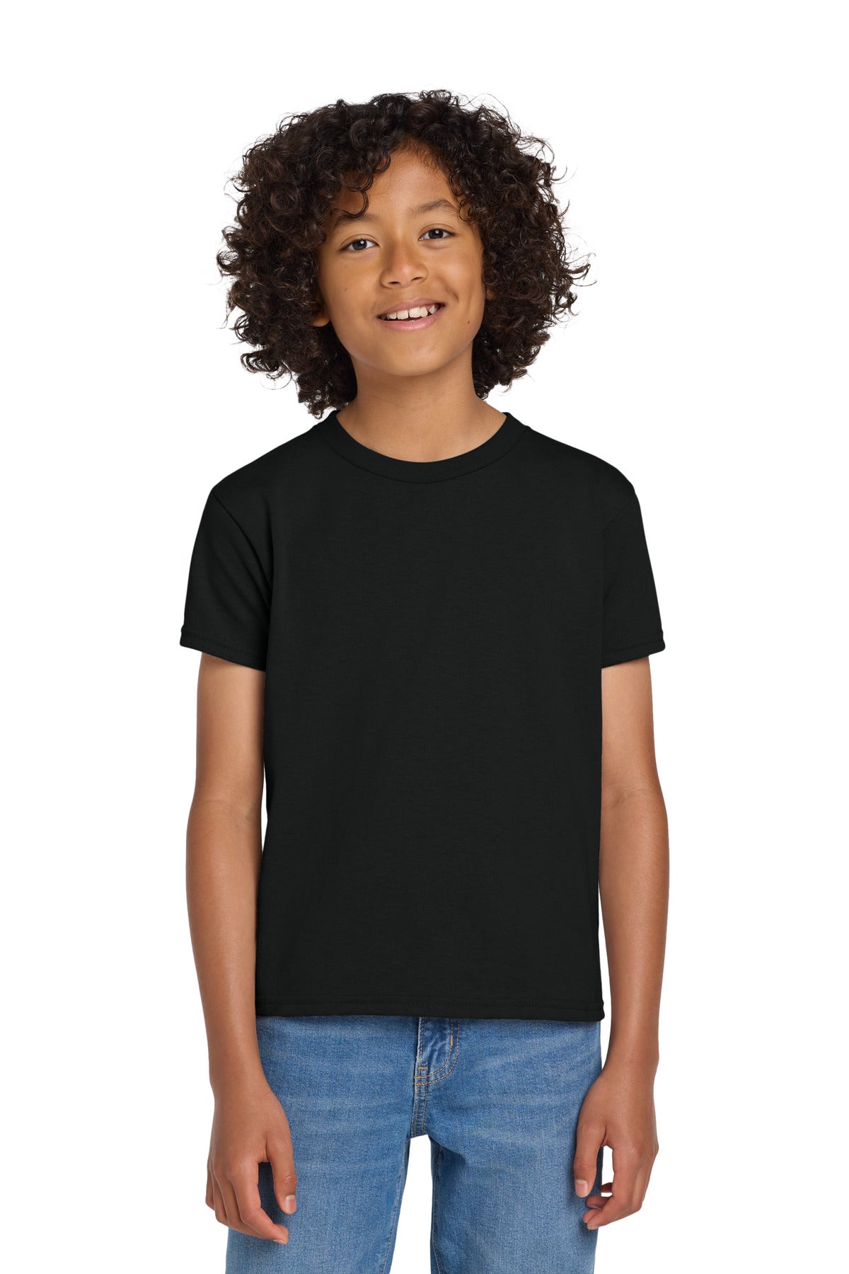 Gildan Youth DryBlend 50 Cotton/50 Poly T-Shirt.  8000B in Black