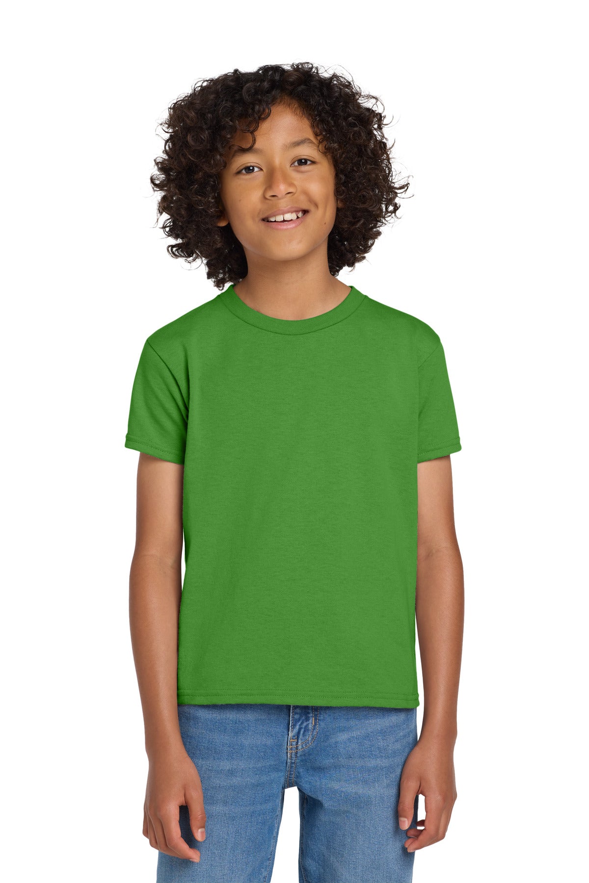 Gildan Youth DryBlend 50 Cotton/50 Poly T-Shirt.  8000B in Electric Green