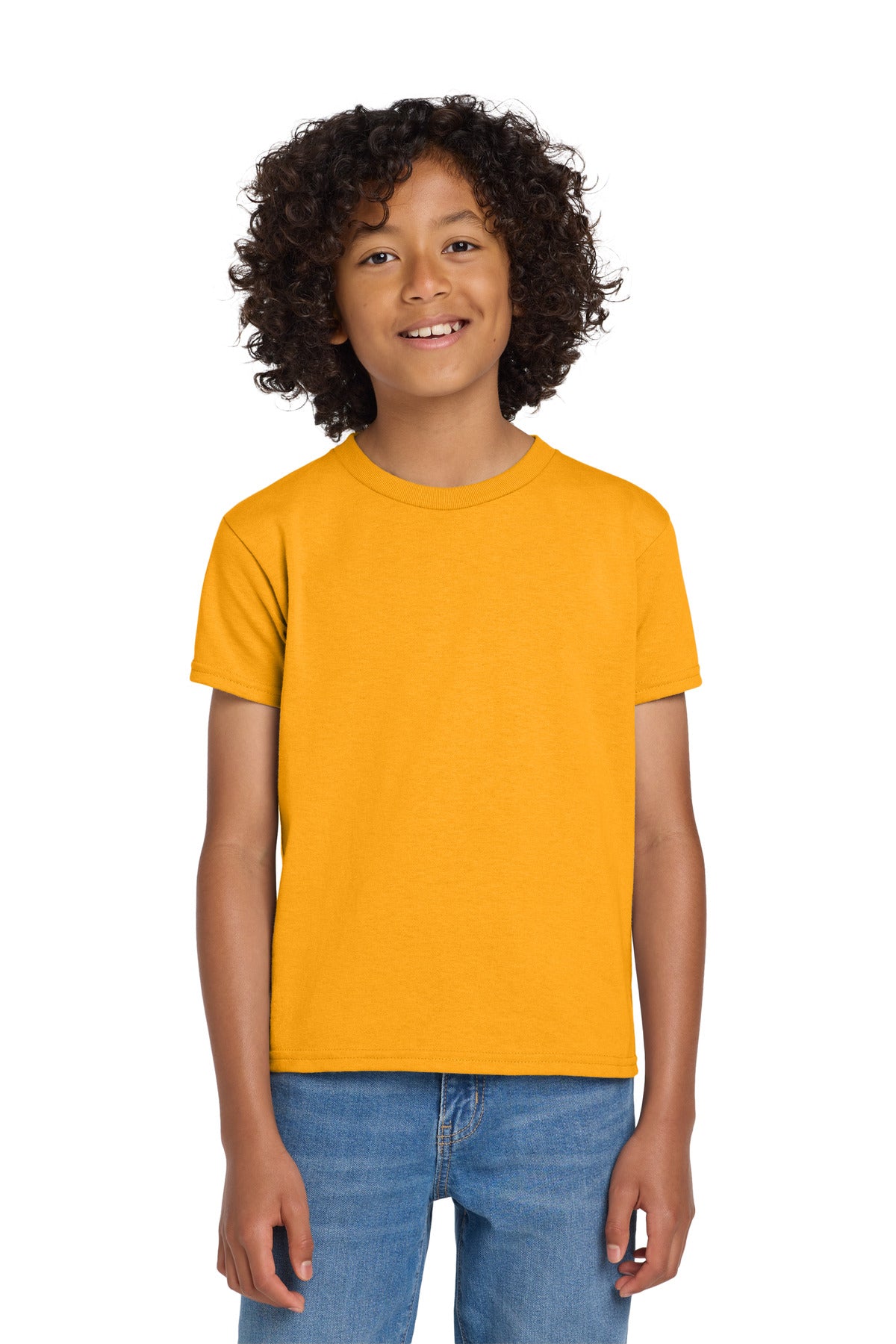Gildan Youth DryBlend 50 Cotton/50 Poly T-Shirt.  8000B in Gold