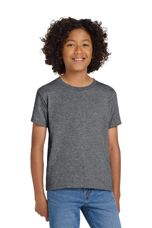 Gildan Youth DryBlend 50 Cotton/50 Poly T-Shirt.  8000B in Graphite Heather