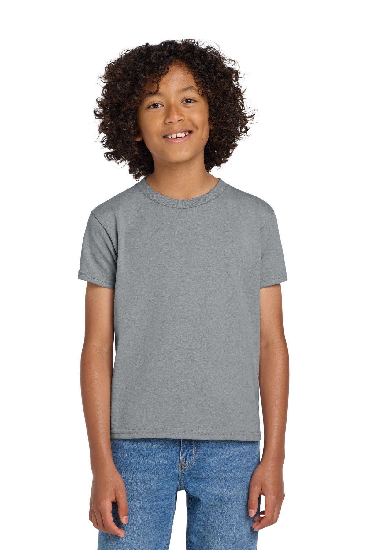 Gildan Youth DryBlend 50 Cotton/50 Poly T-Shirt.  8000B in Gravel