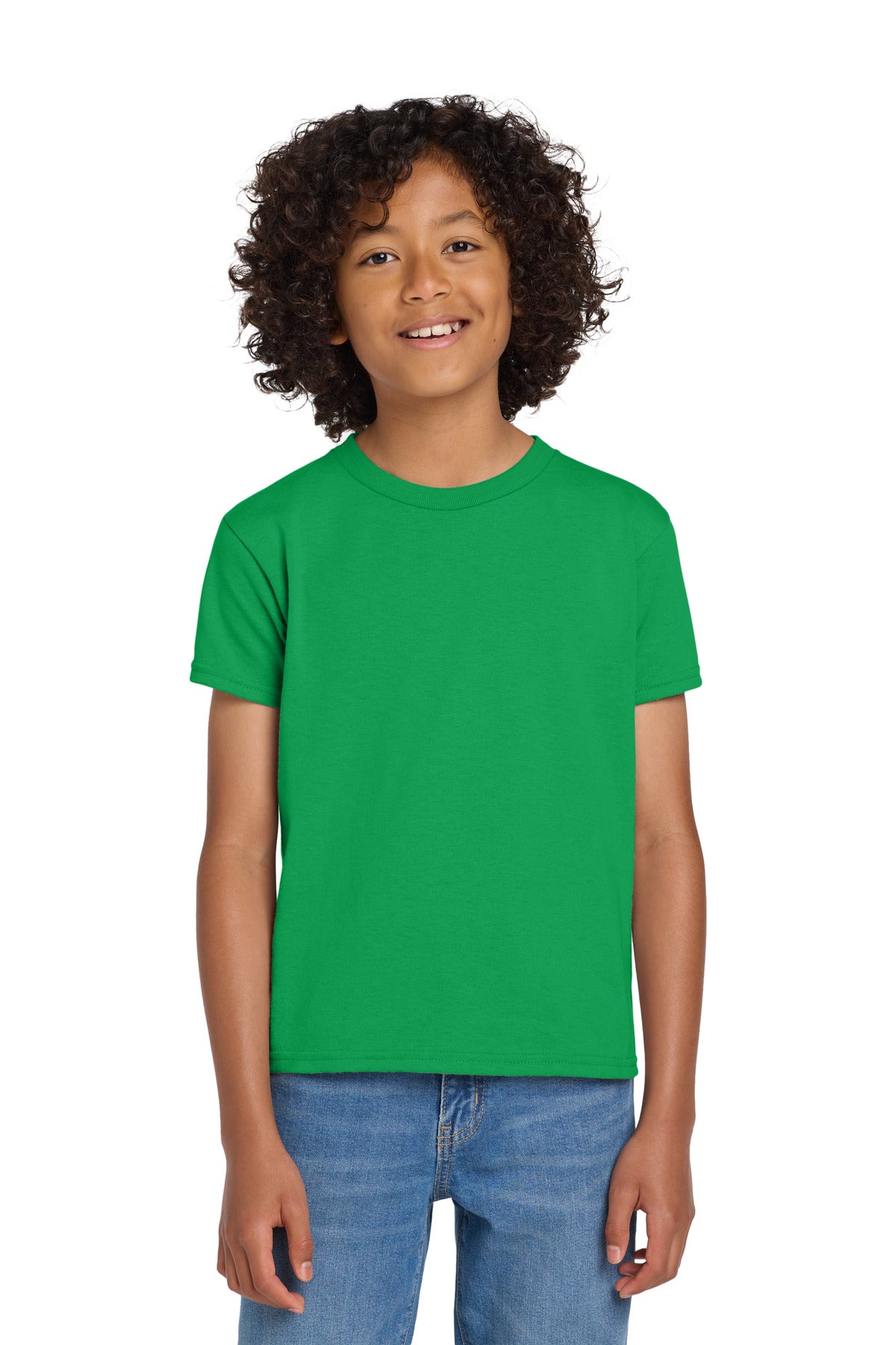 Gildan Youth DryBlend 50 Cotton/50 Poly T-Shirt.  8000B in Irish Green