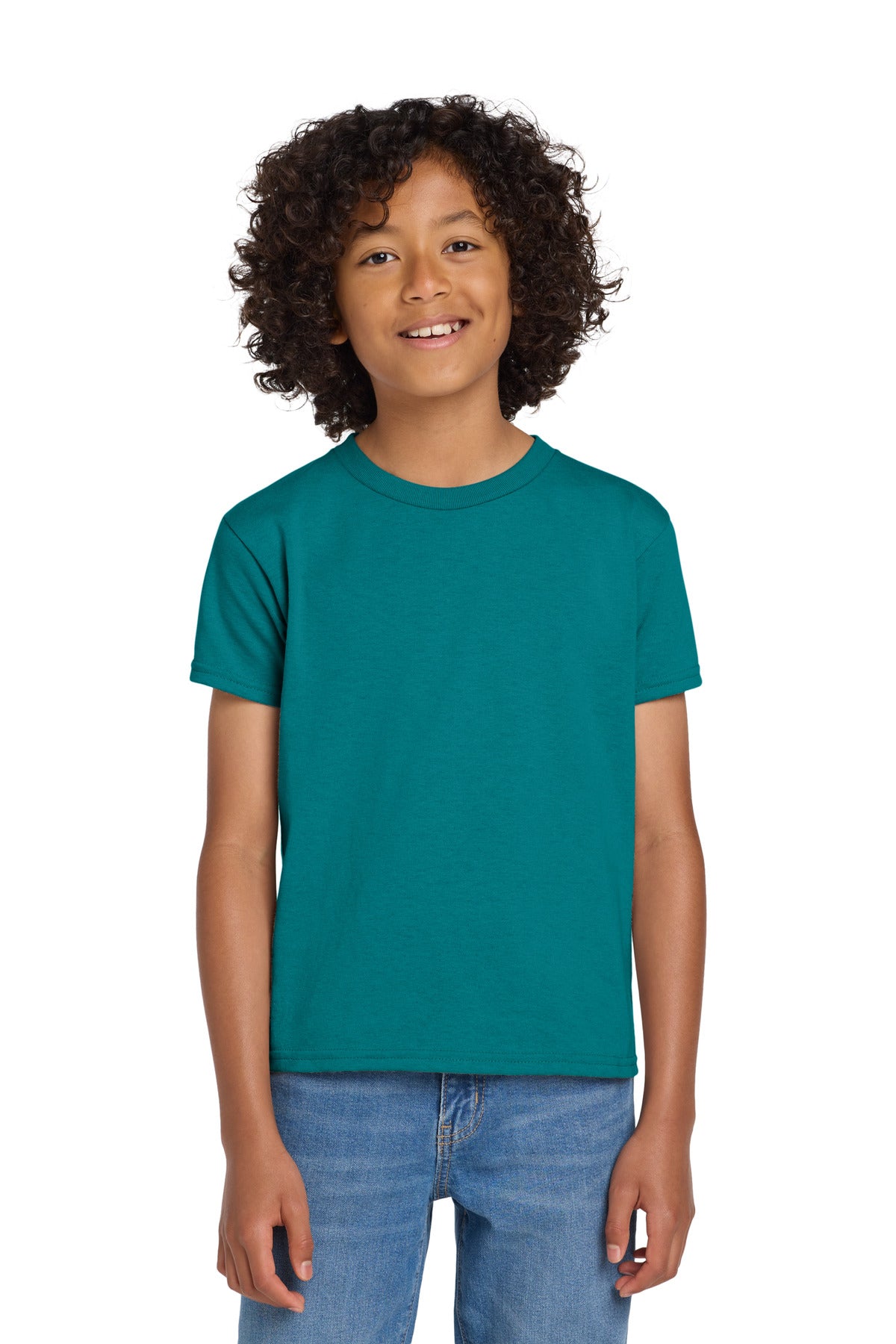 Gildan Youth DryBlend 50 Cotton/50 Poly T-Shirt.  8000B in Jade Dome