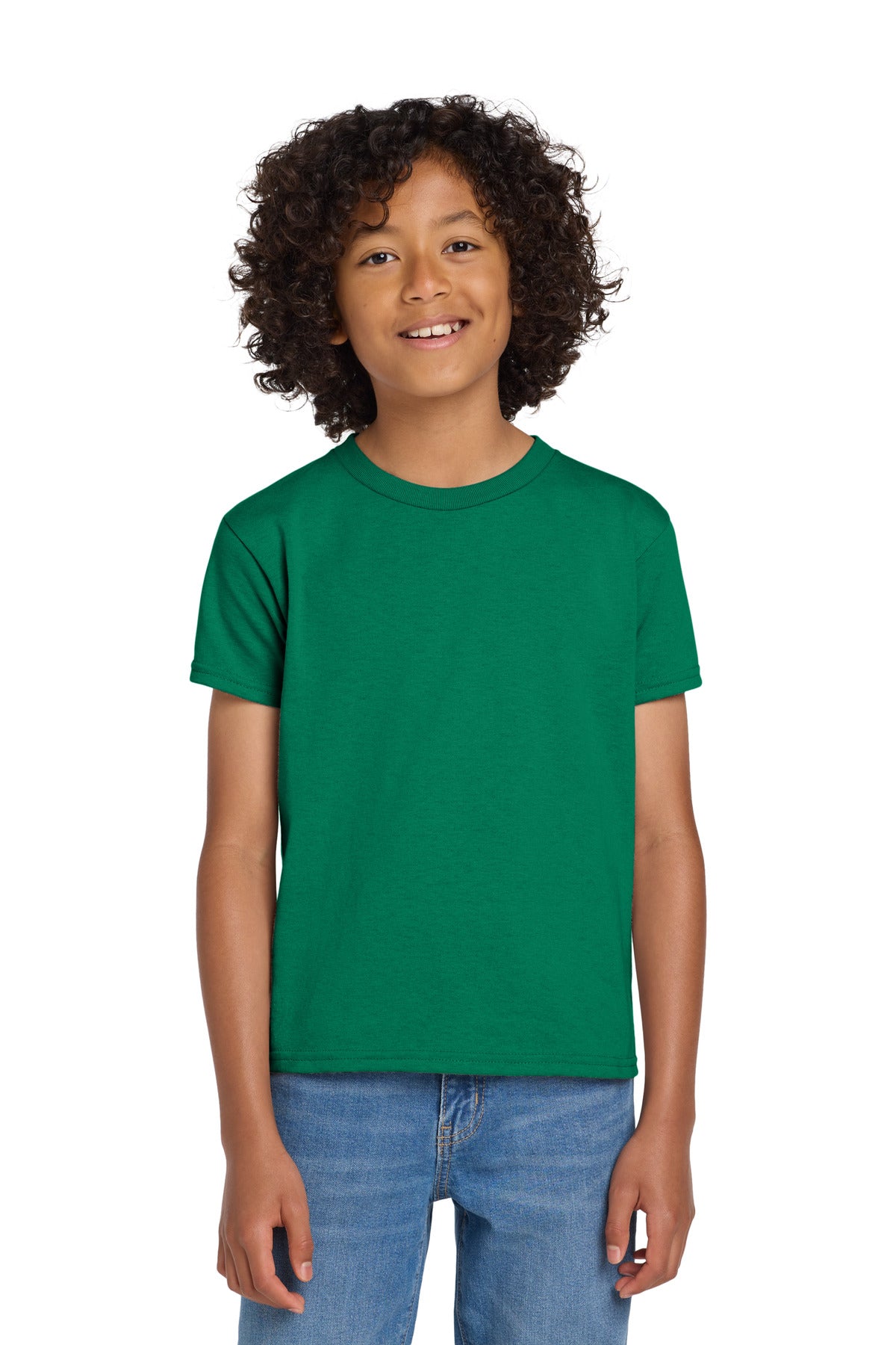 Gildan Youth DryBlend 50 Cotton/50 Poly T-Shirt.  8000B in Kelly Green
