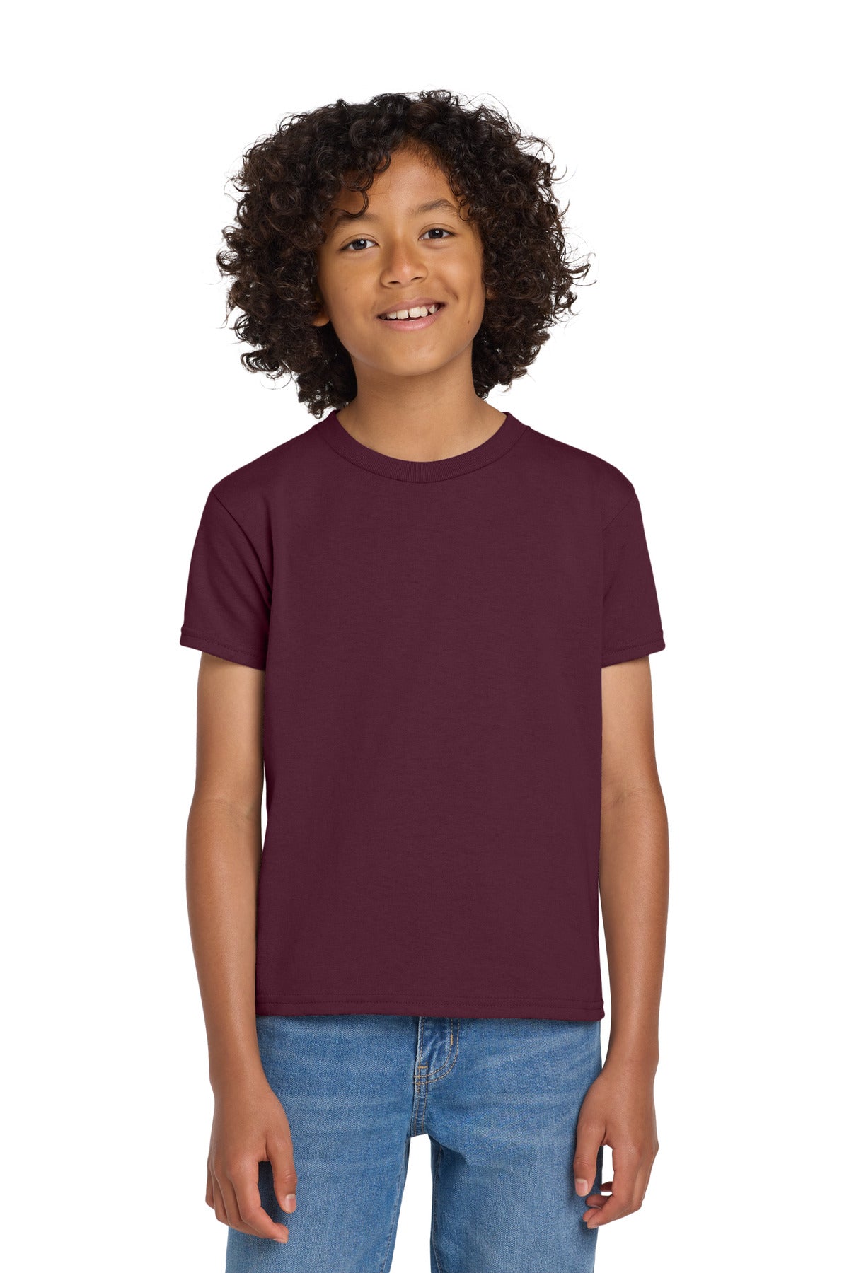 Gildan Youth DryBlend 50 Cotton/50 Poly T-Shirt.  8000B in Maroon