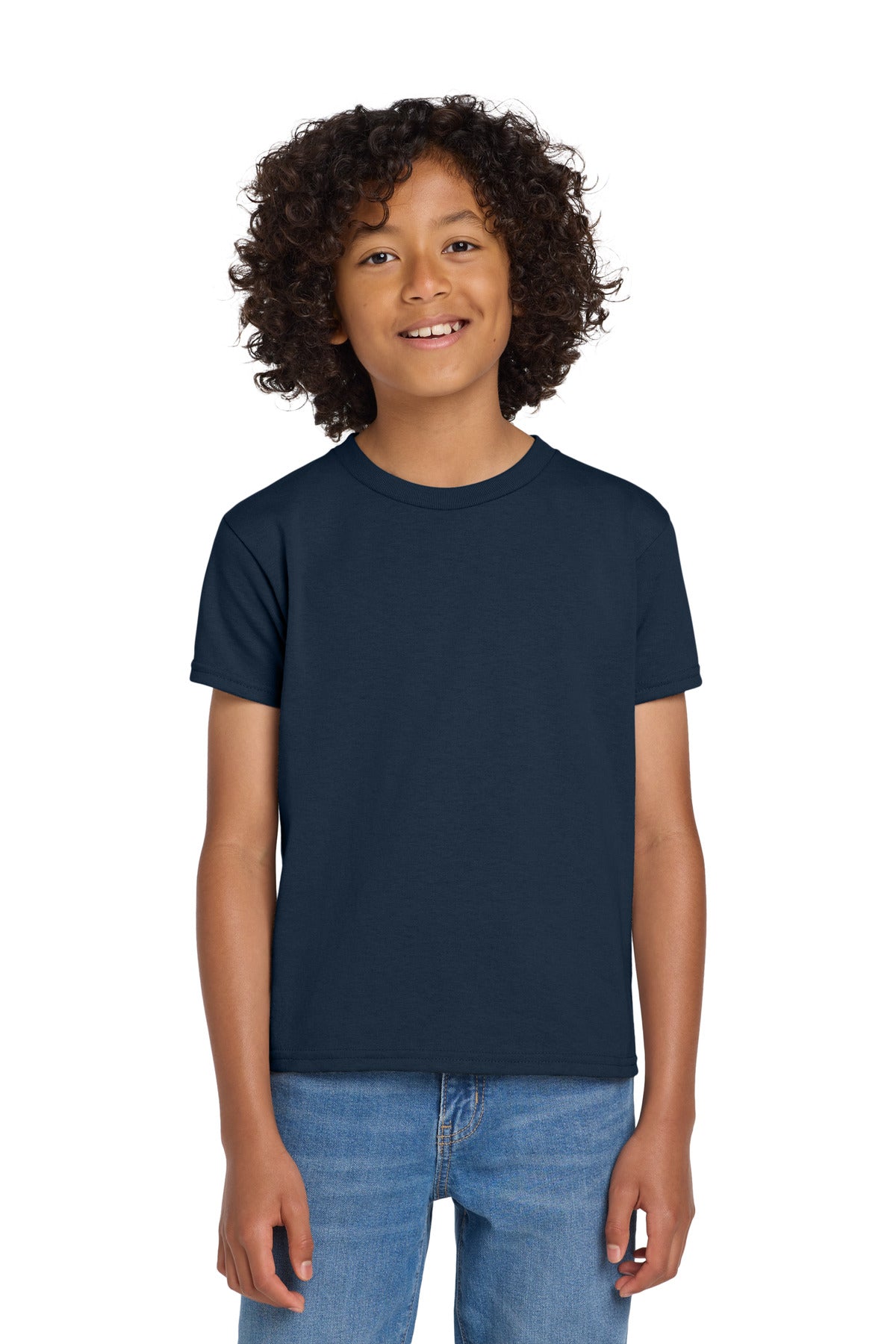 Gildan Youth DryBlend 50 Cotton/50 Poly T-Shirt.  8000B in Navy