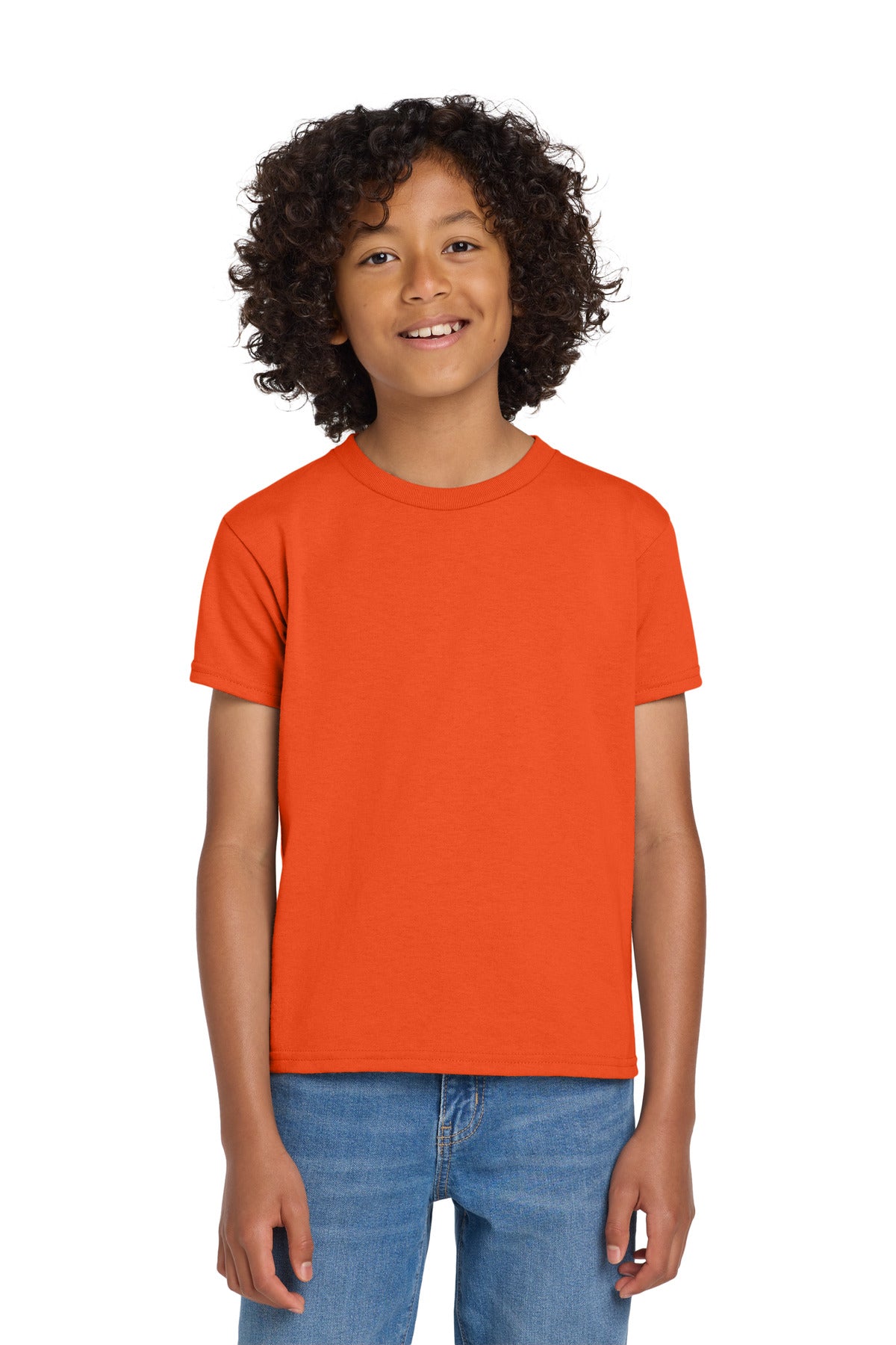 Gildan Youth DryBlend 50 Cotton/50 Poly T-Shirt.  8000B in Orange