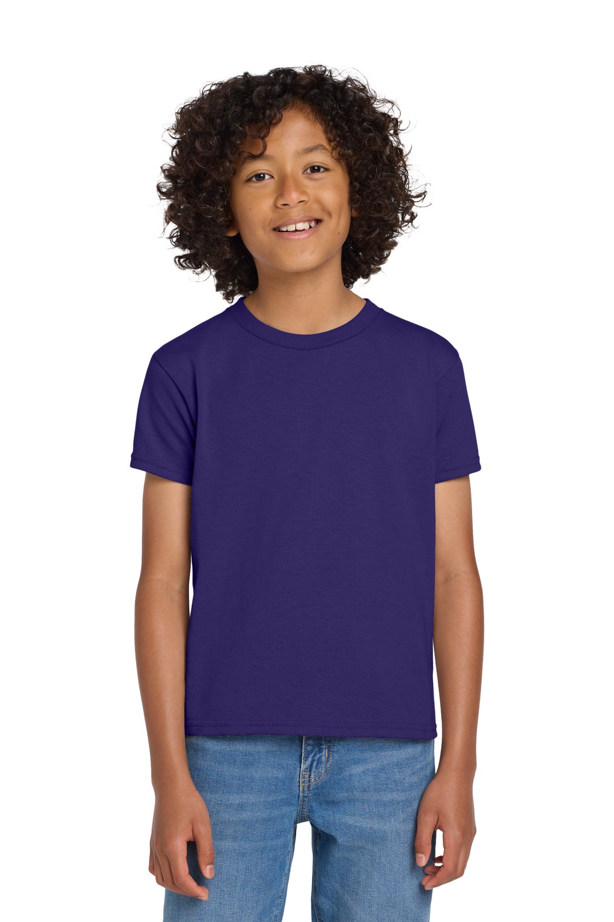 Gildan Youth DryBlend 50 Cotton/50 Poly T-Shirt.  8000B in Purple