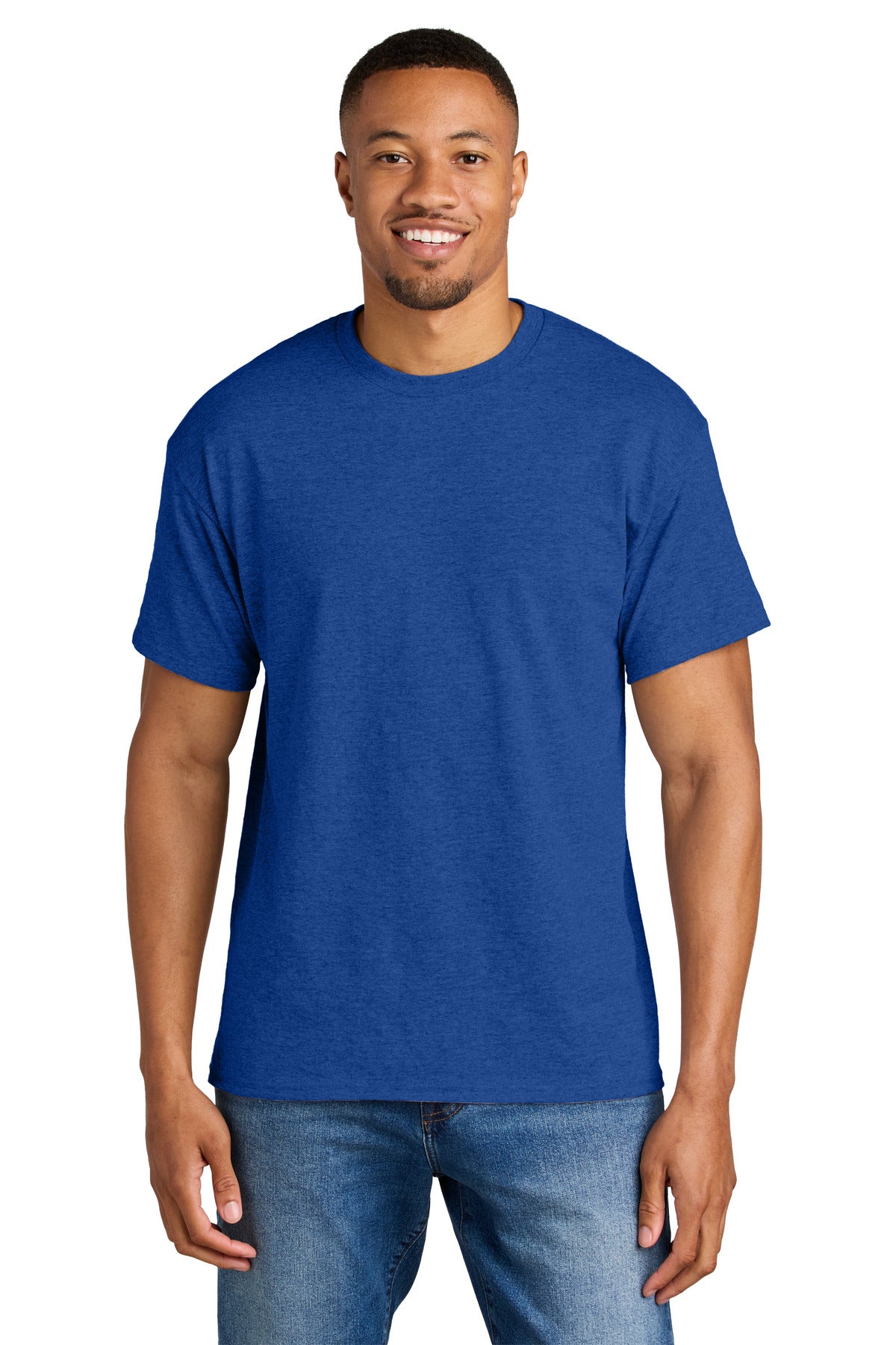 Gildan DryBlend 50 Cotton/50 Poly T-Shirt. 8000 in Heather Deep Royal