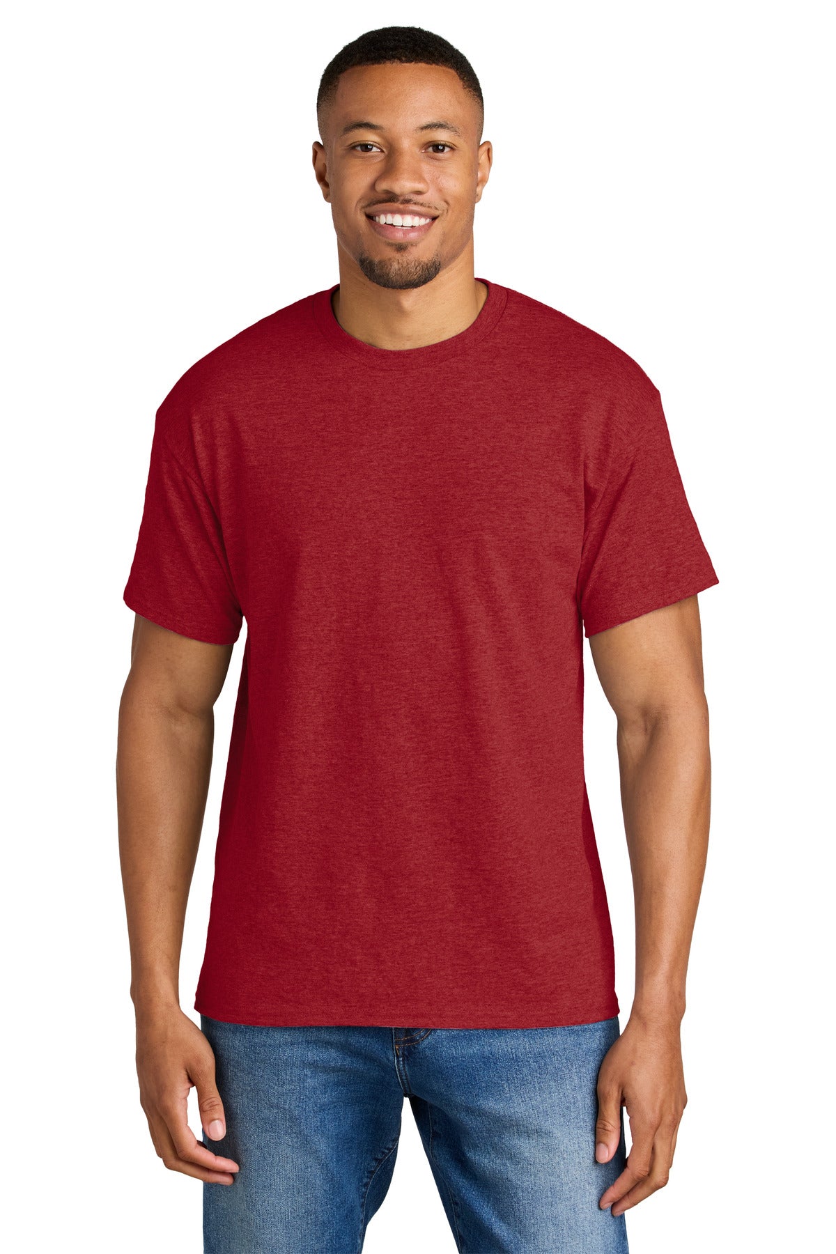 Gildan DryBlend 50 Cotton/50 Poly T-Shirt. 8000 in Heather Scarlet Red