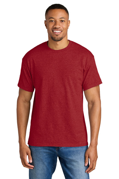 Gildan DryBlend 50 Cotton/50 Poly T-Shirt. 8000 in Heather Scarlet Red