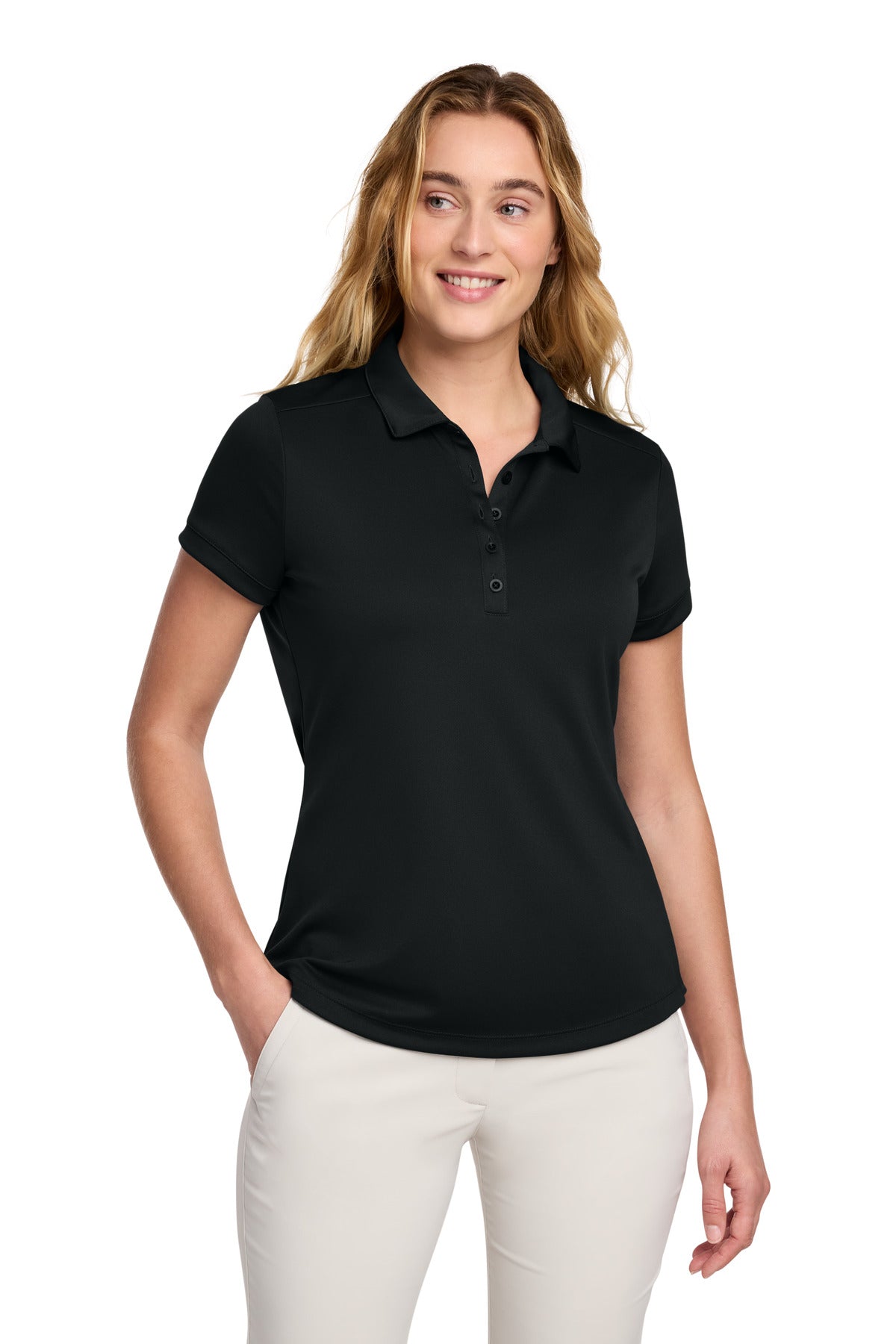 Nike Women's Dri-FIT Players Modern Fit  Polo. 811807 in Black